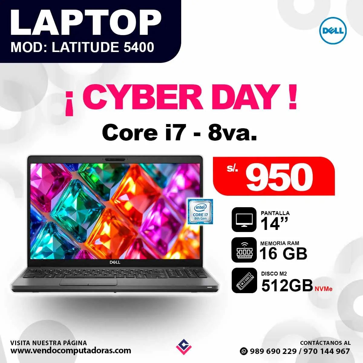 Laptop DELL Latitude 5400 core i7 - 8va.