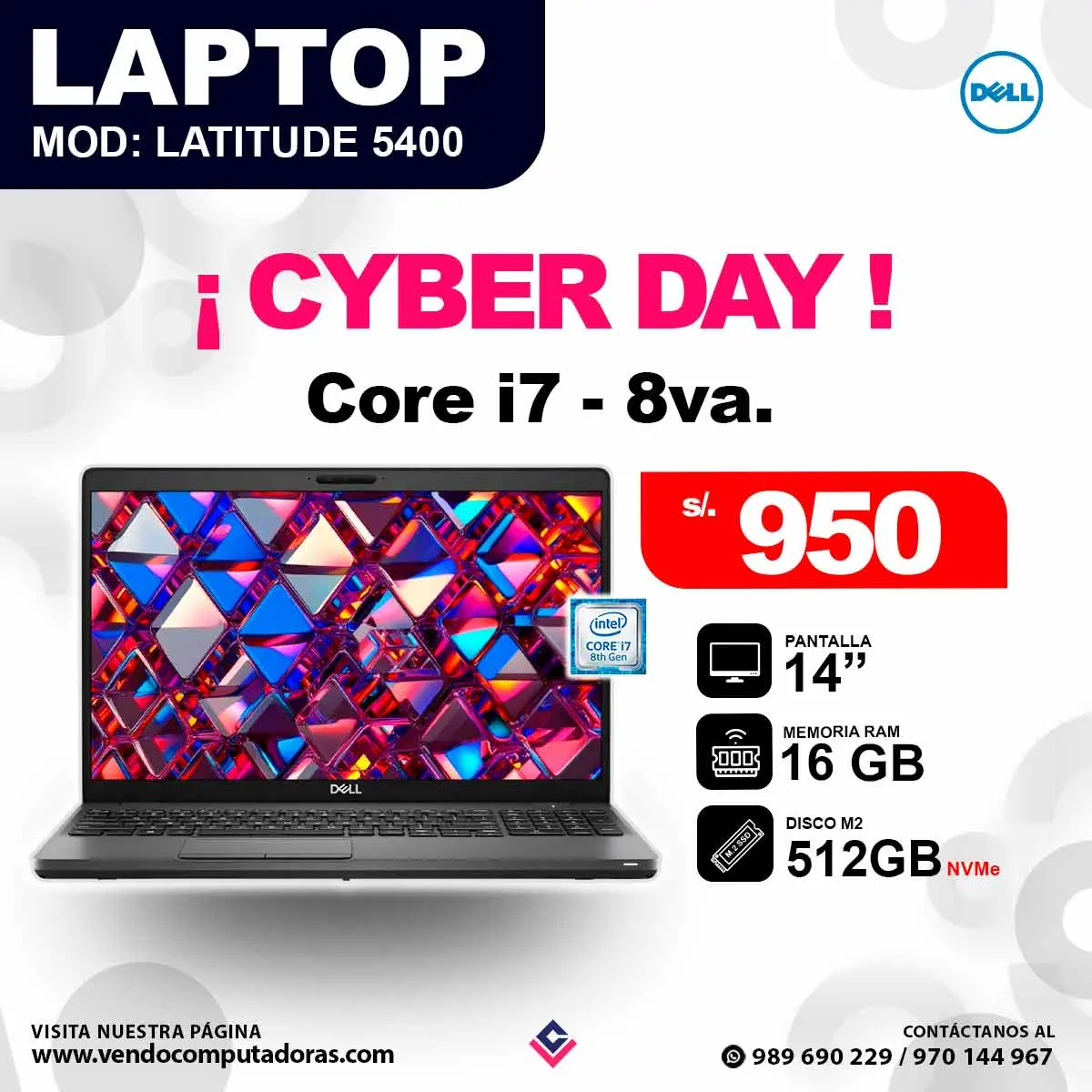 Laptop DELL Latitude 5400 core i7 - 8va.