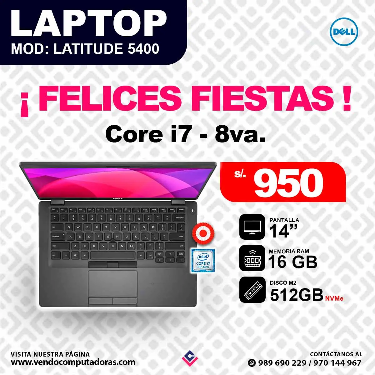 Laptop DELL Intel core i7 - 8va.
