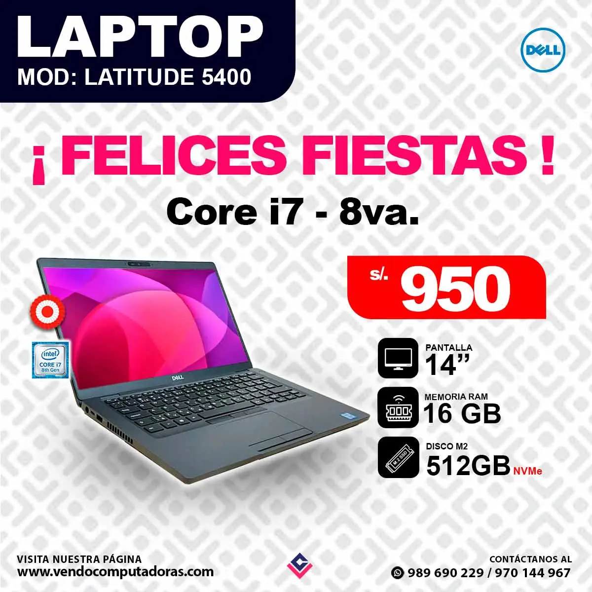 Laptop DELL Intel core i7 - 8va.