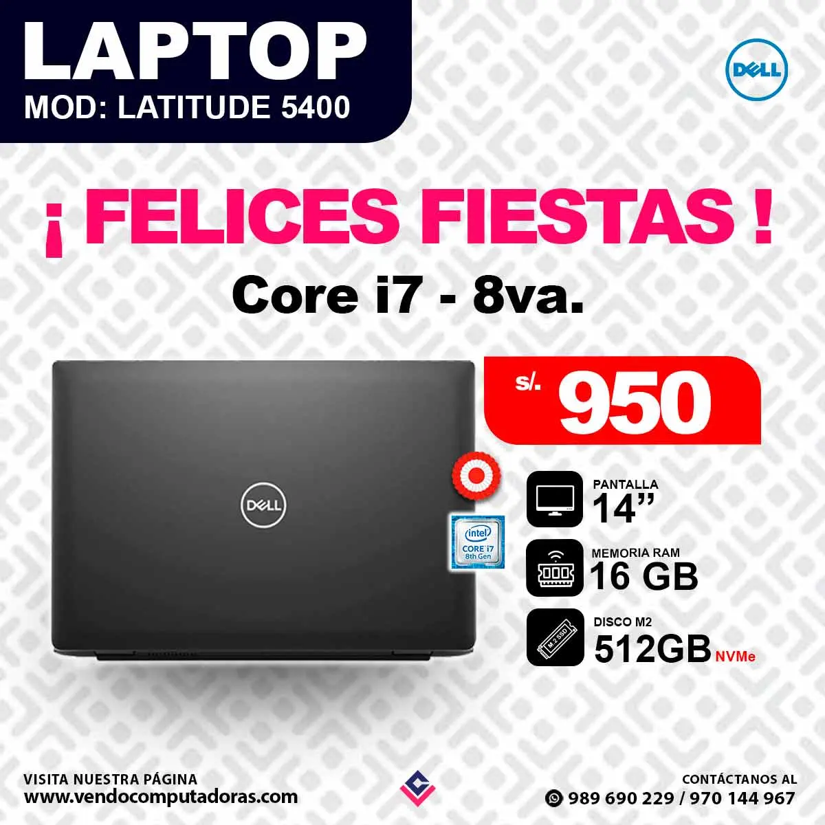 Laptop DELL Intel core i7 - 8va.