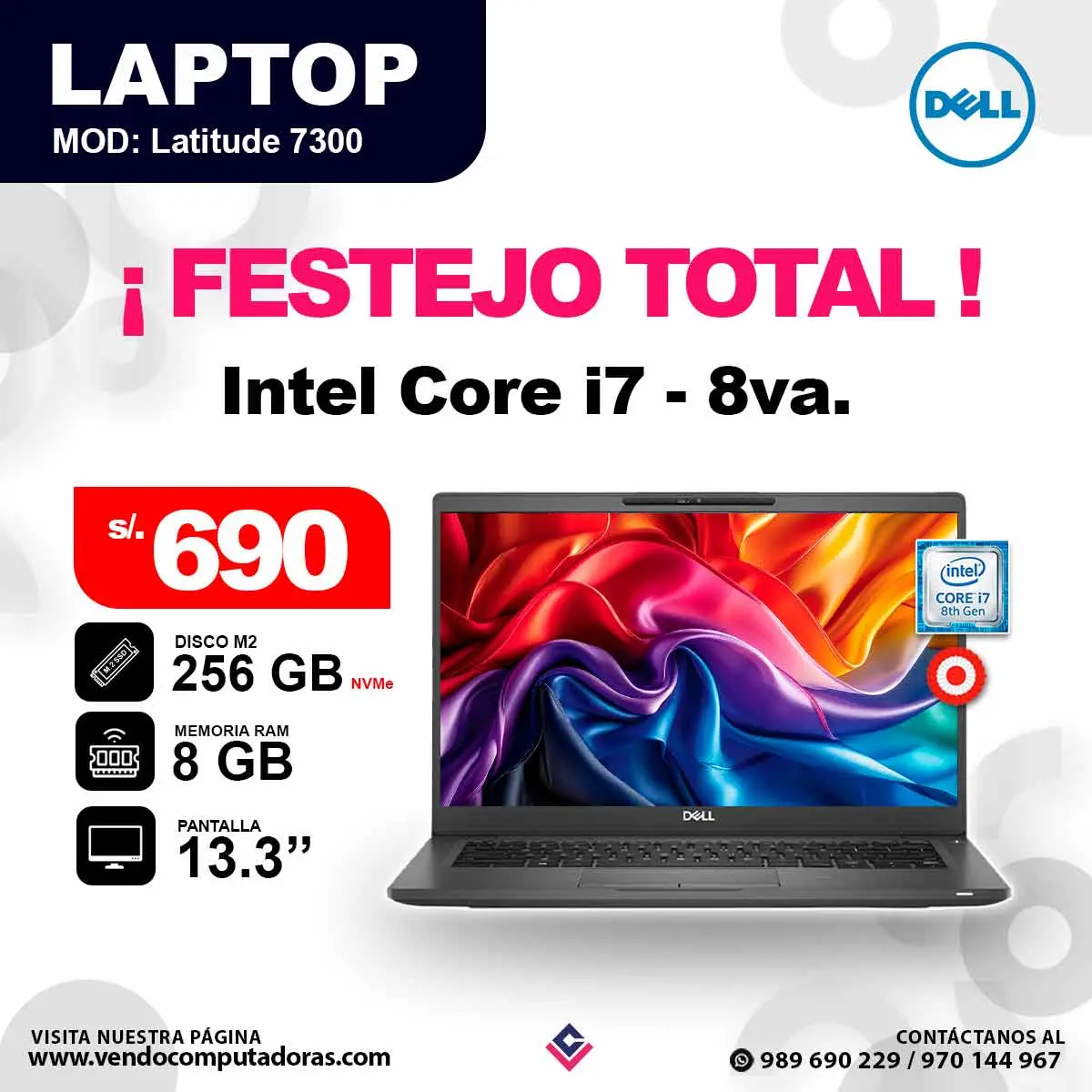 Laptop DELL Intel core i7 - 8va.