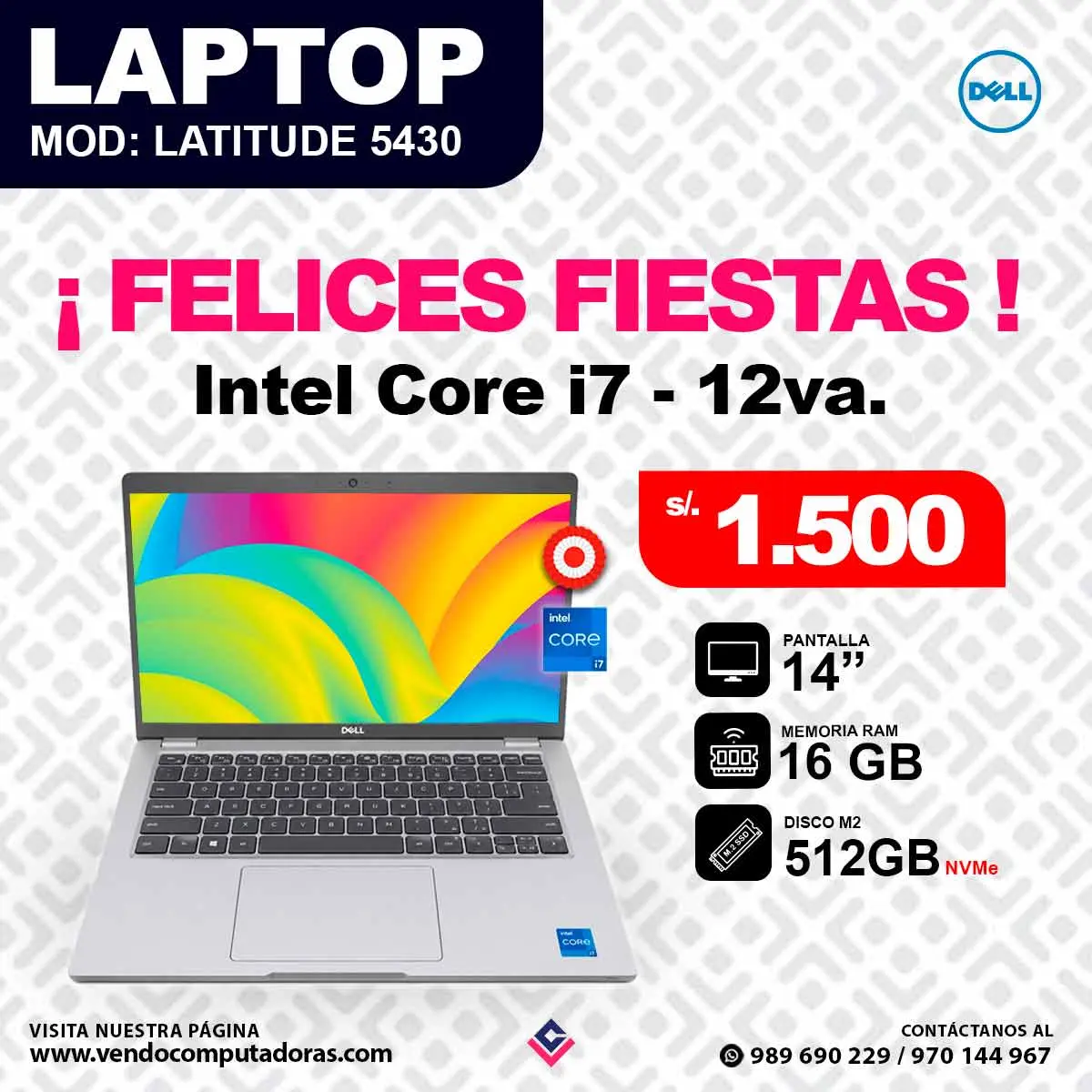 Laptop DELL Intel core i7 - 12va.