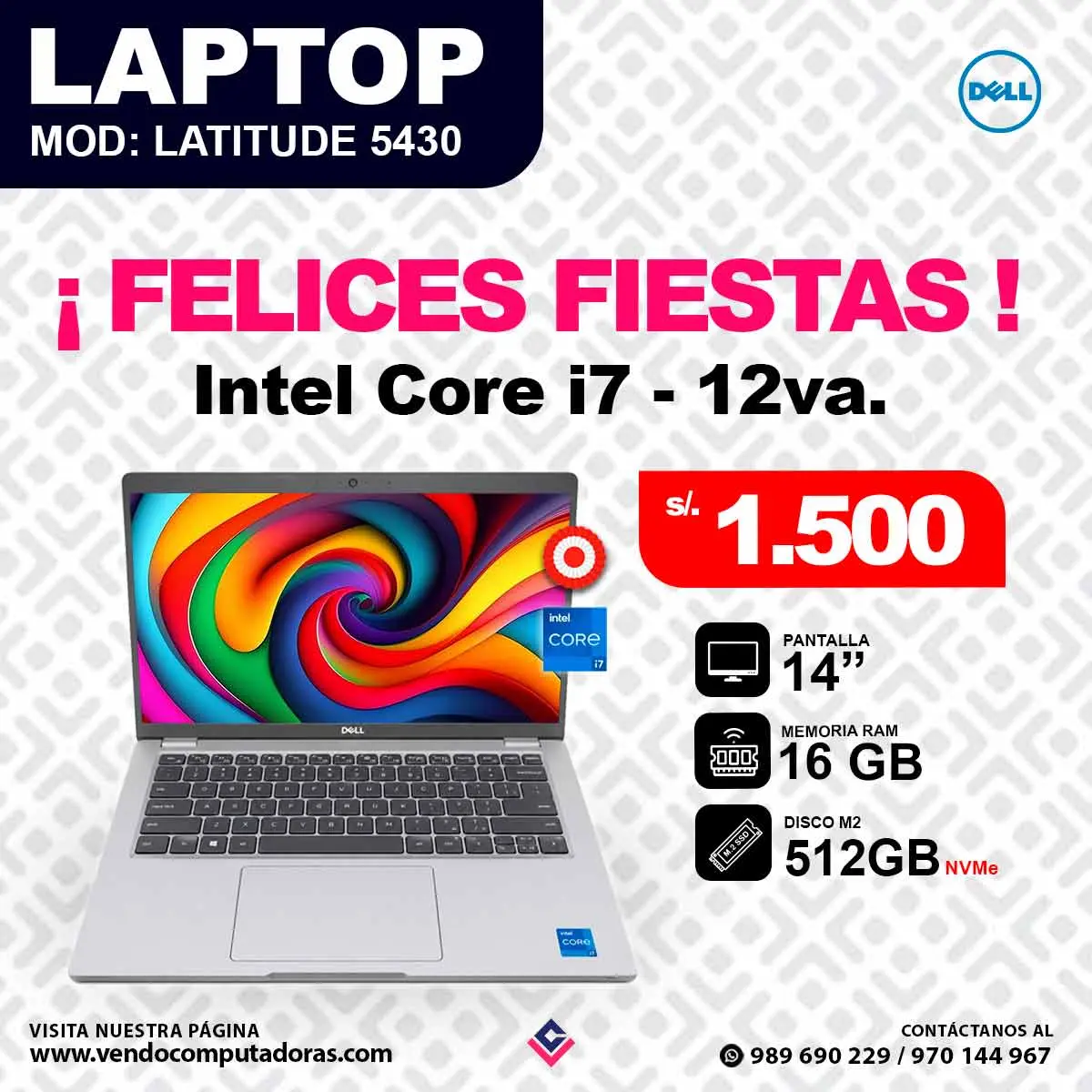 Laptop DELL Intel core i7 - 12va.