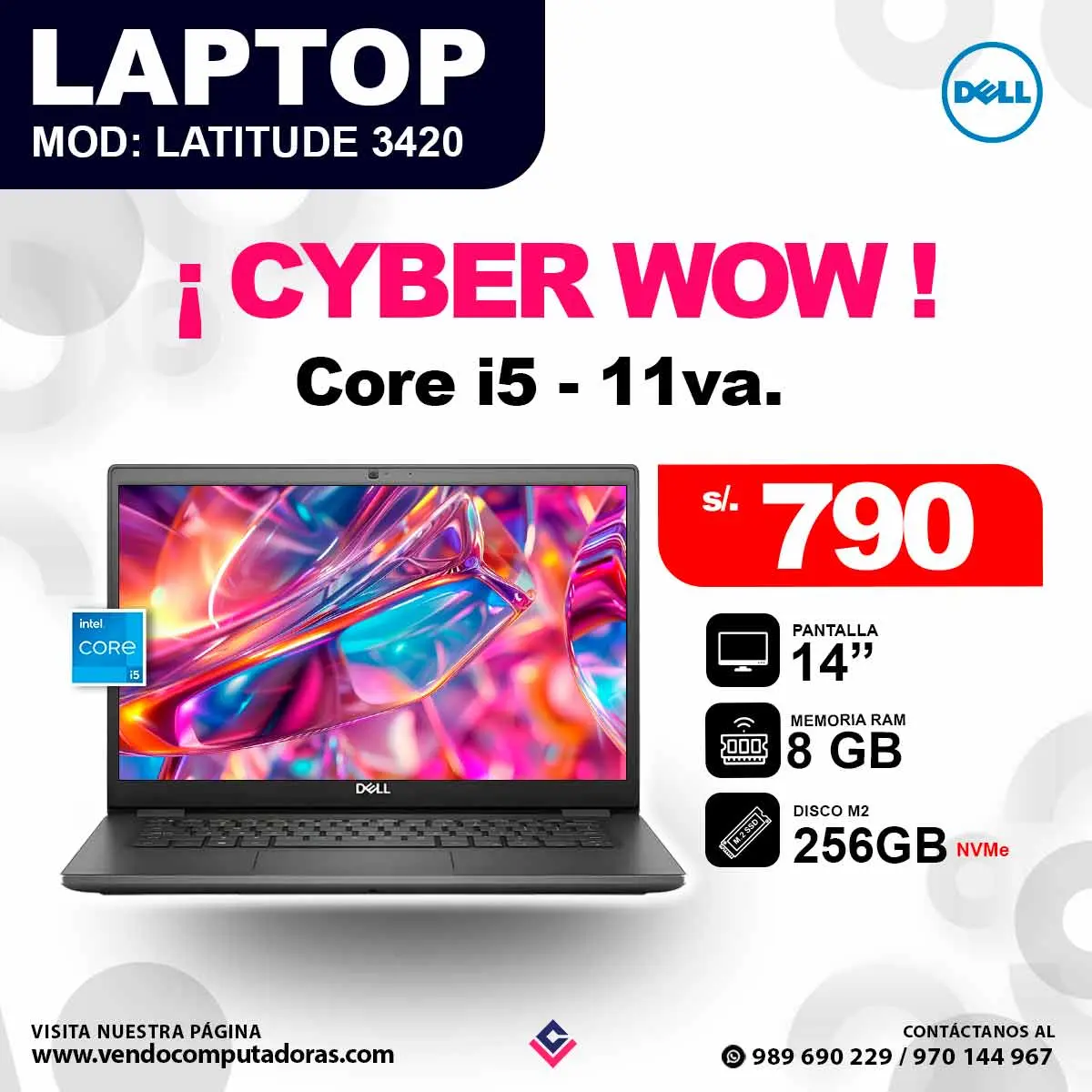 Laptop DELL Intel core i5 -11va.