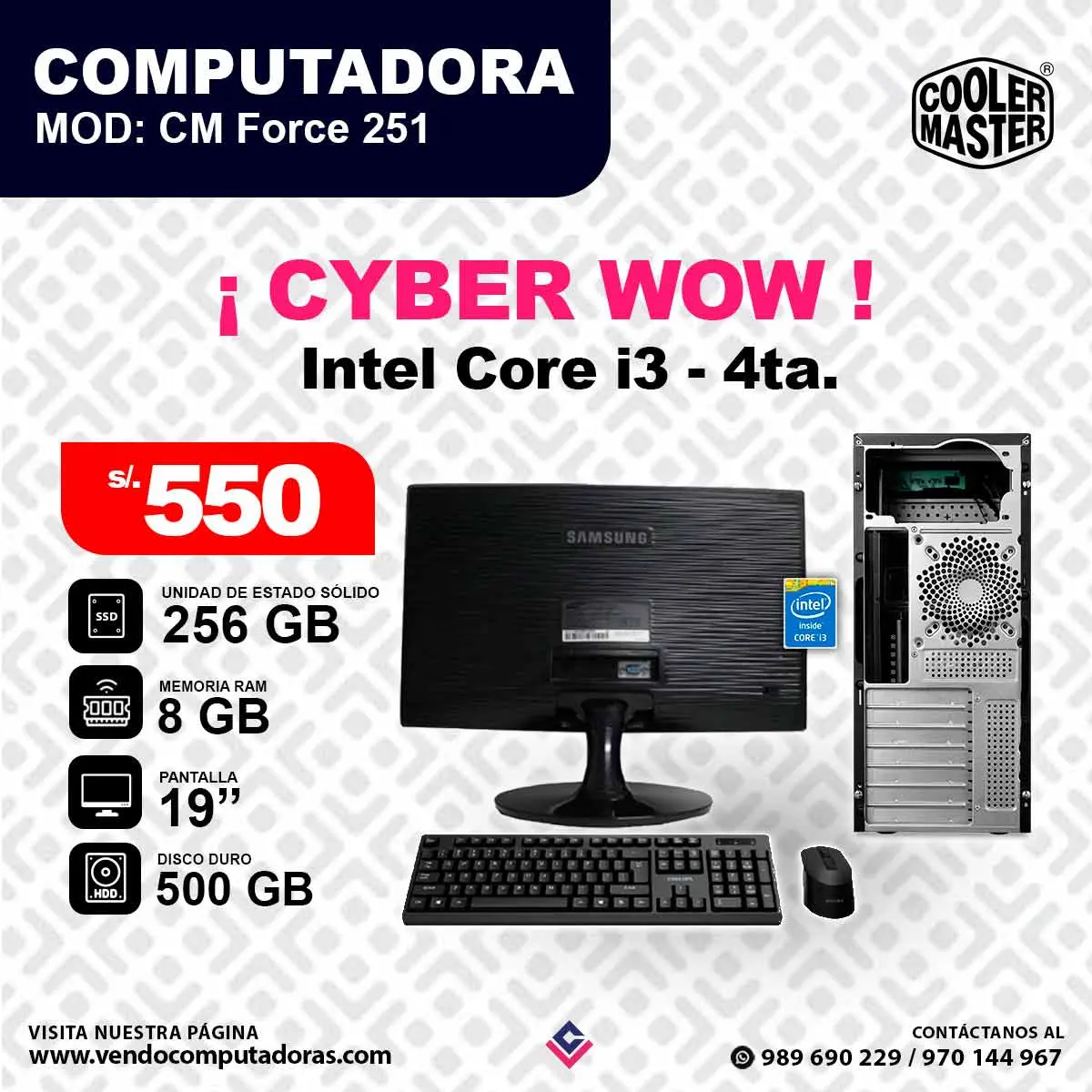 Computadora Samsung Intel Core i3 - 4ta.
