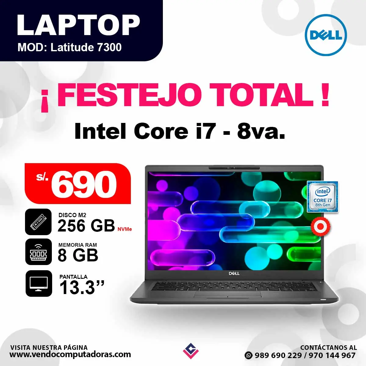 Laptop DELL Intel core i7 - 8va.