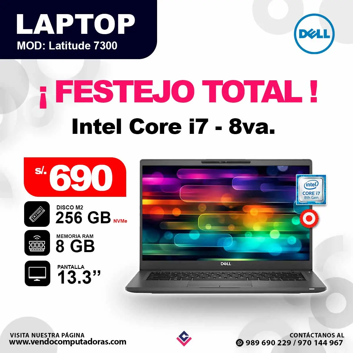 Laptop DELL Intel core i7 - 8va.