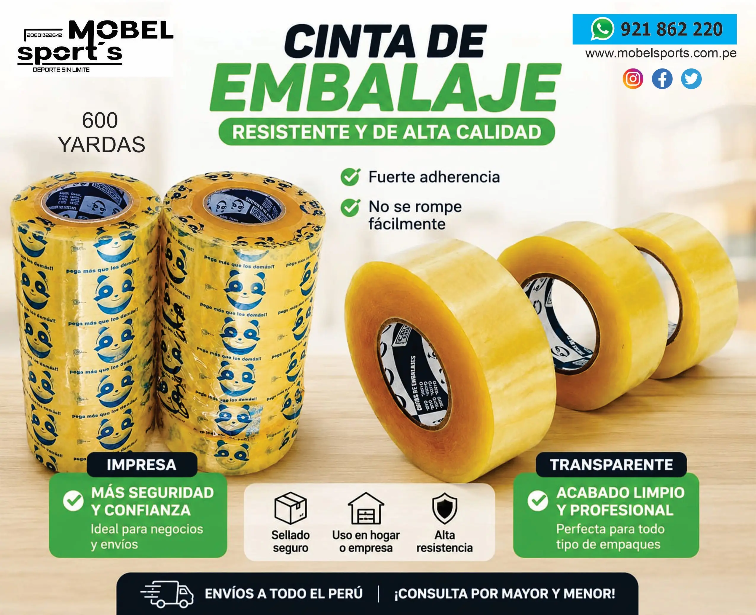 cinta de embalaje transparente mobel sports