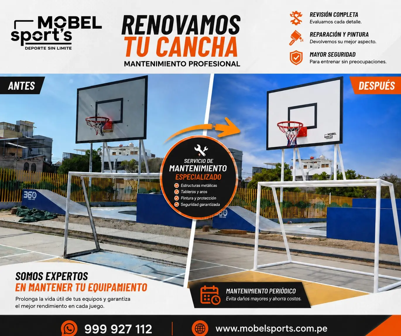 Mantenimiento de Tableros de Basquetbol - Mobel Sports