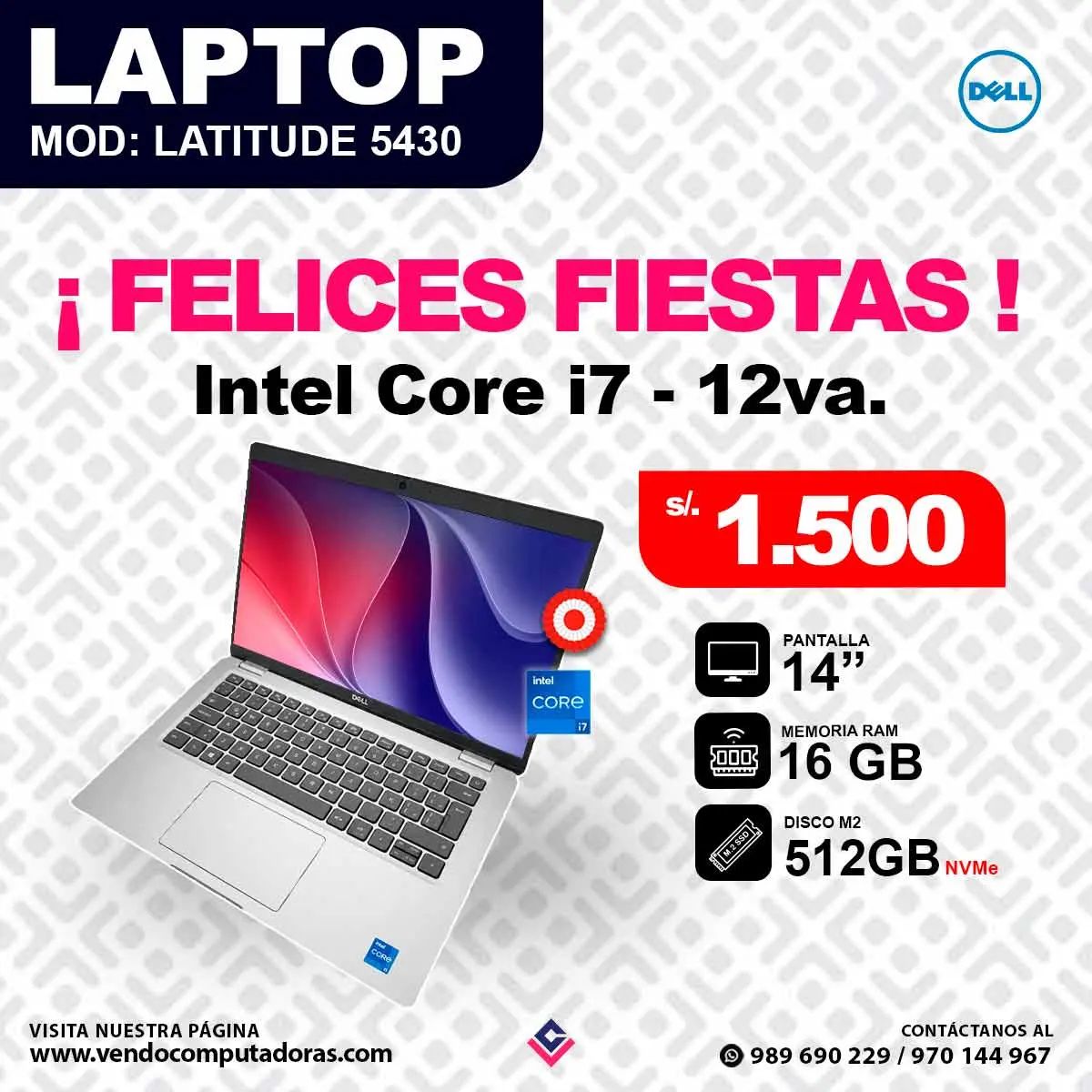 Laptop DELL Intel core i7 12va.