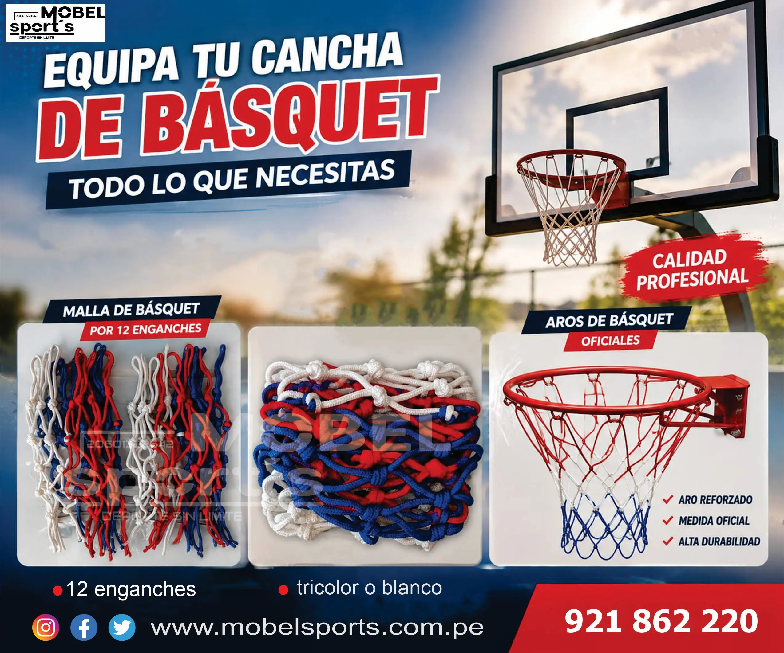 Red para canasta mobel sports