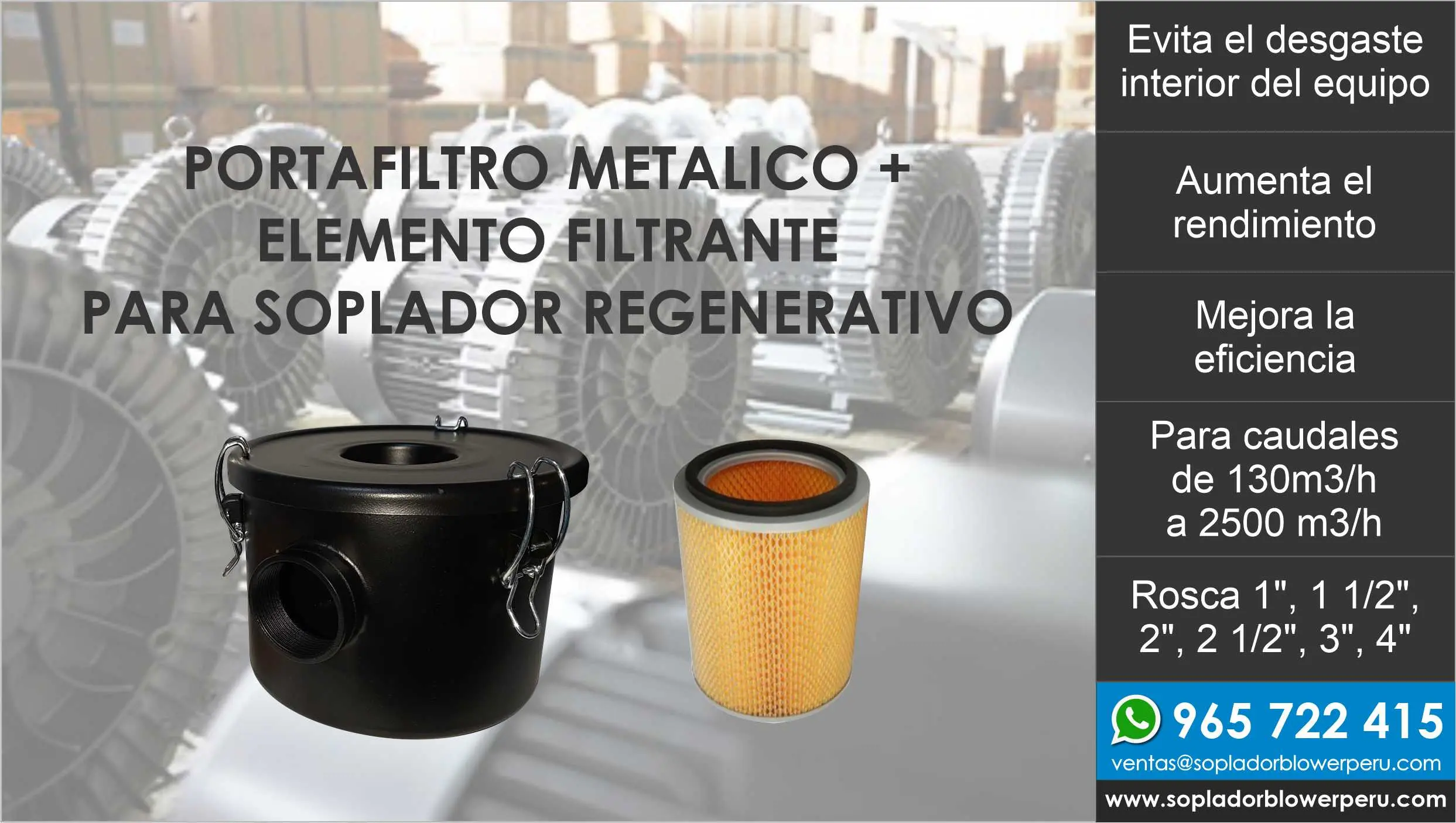 FILTROS DE AIRE PARA SOPLADORES REGENERATIVOS