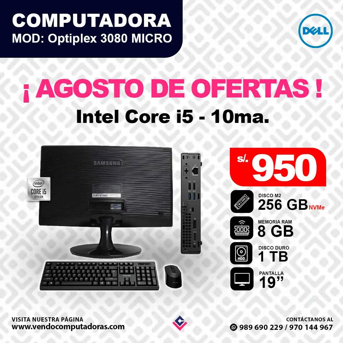Mini PC DELL Intel core i5 -10ma.