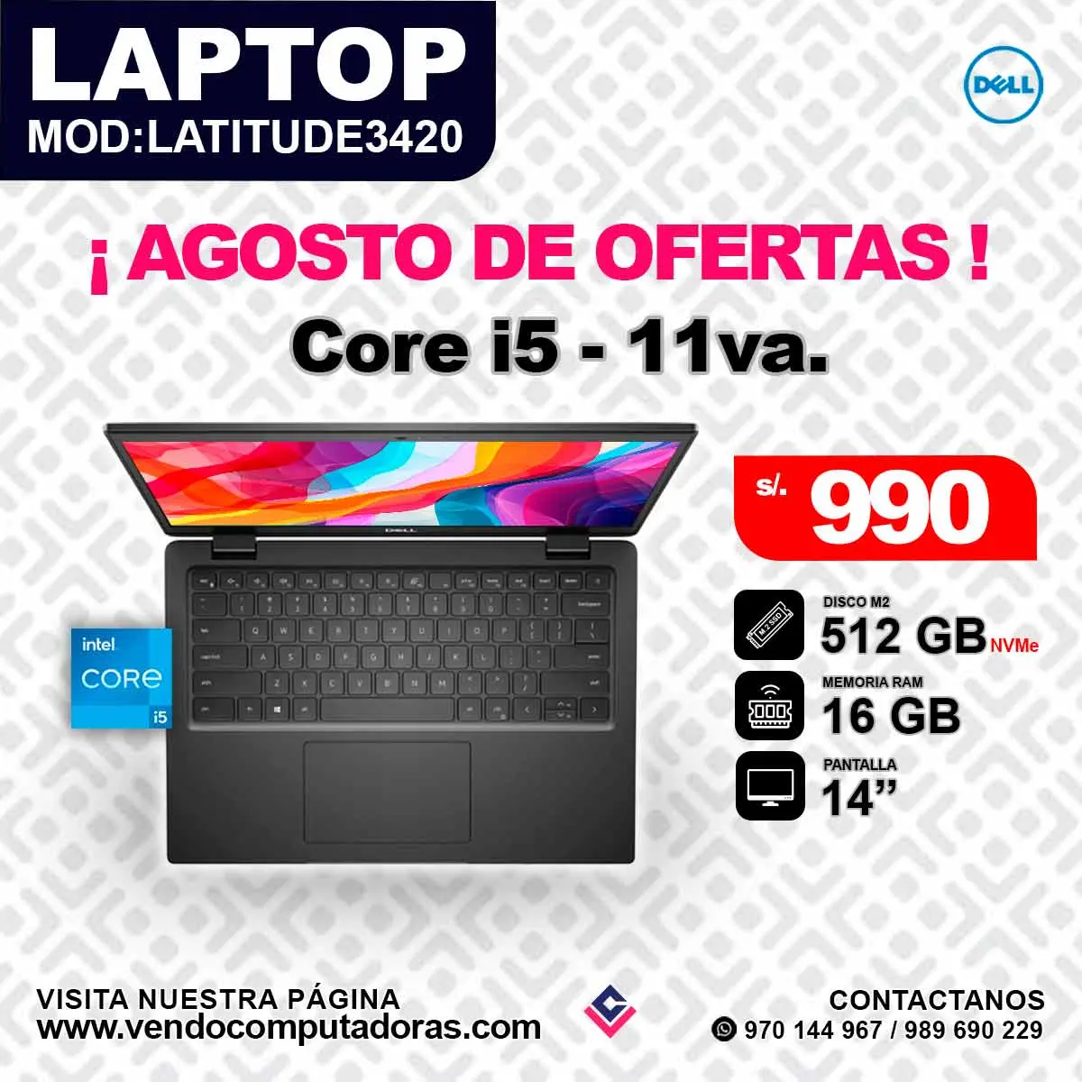 Laptop DELL Intel Core i5 - 11va.