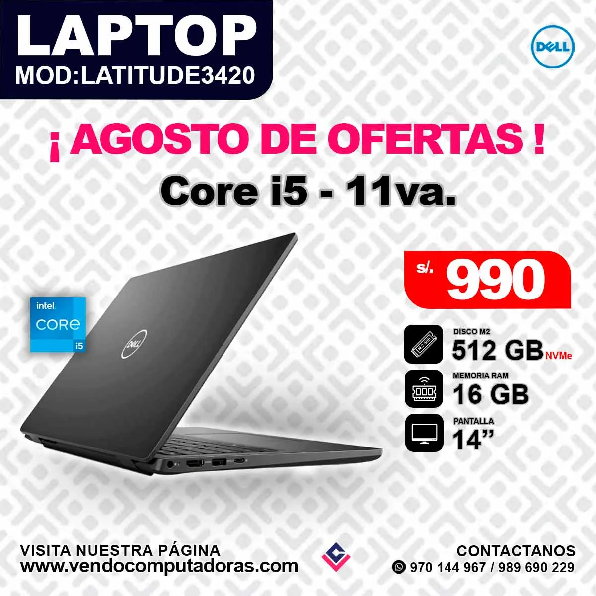 Laptop DELL Intel Core i5 - 11va.