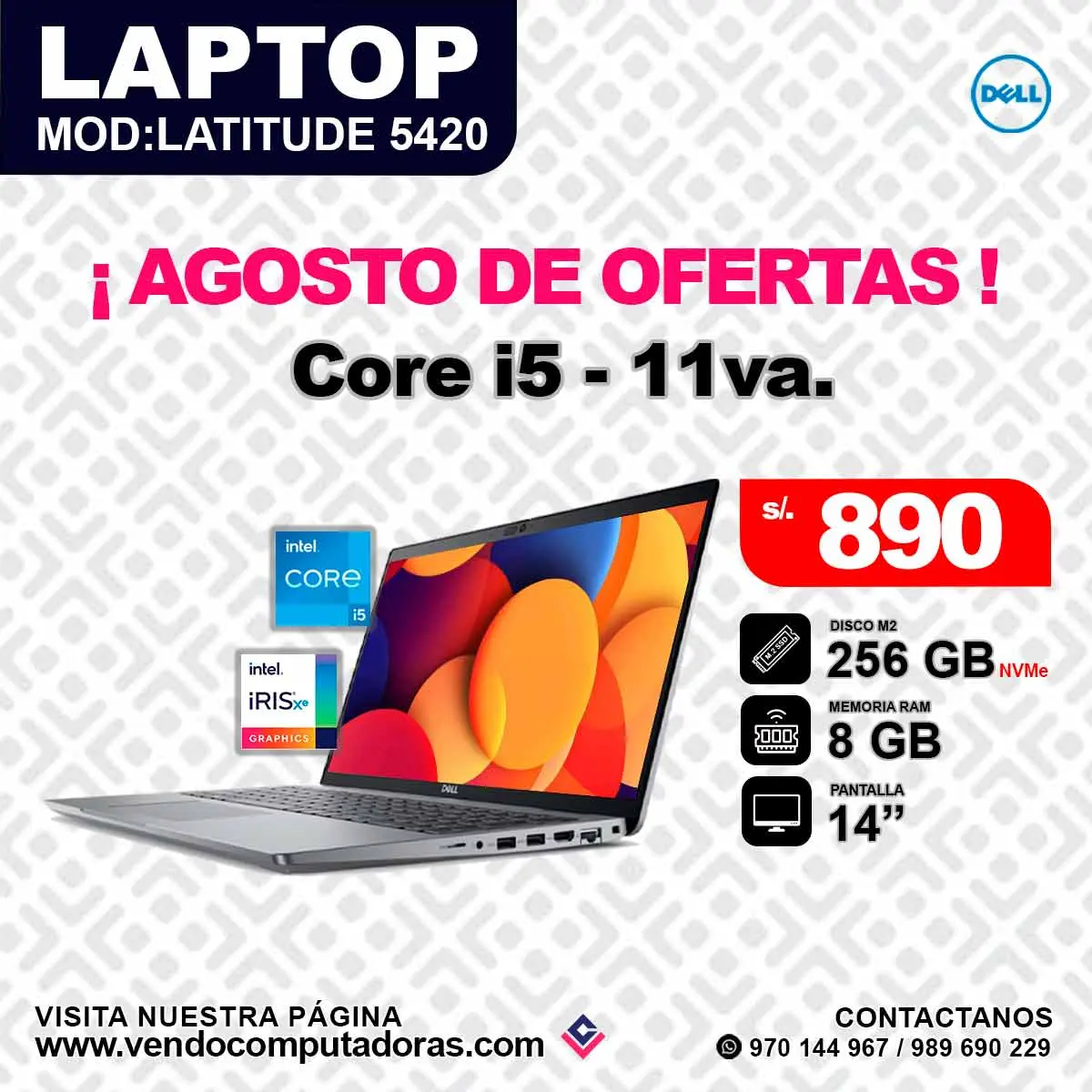 Laptop DELL Intel core i5 - 11va.