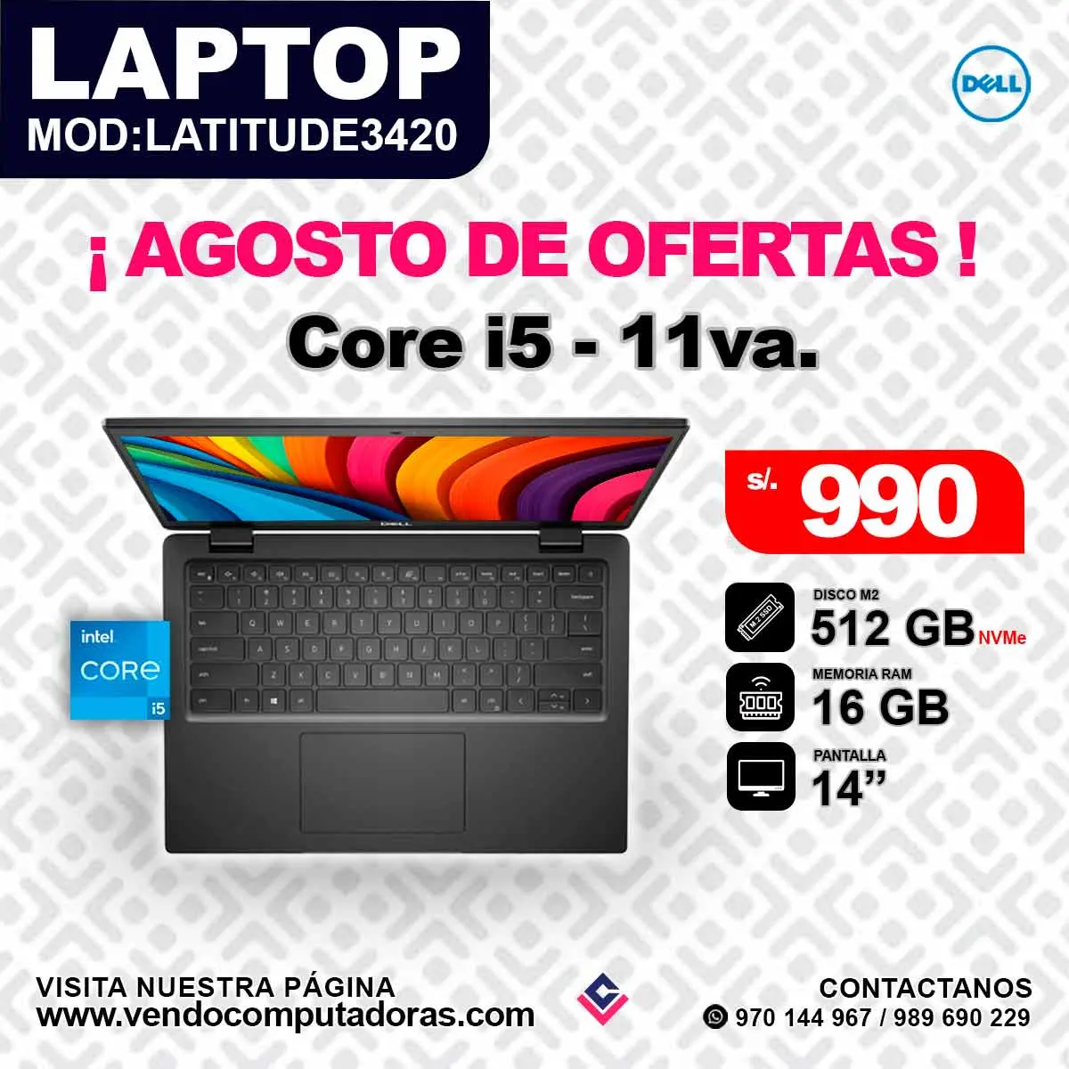 Laptop Dell Intel Core i5 - 11va.
