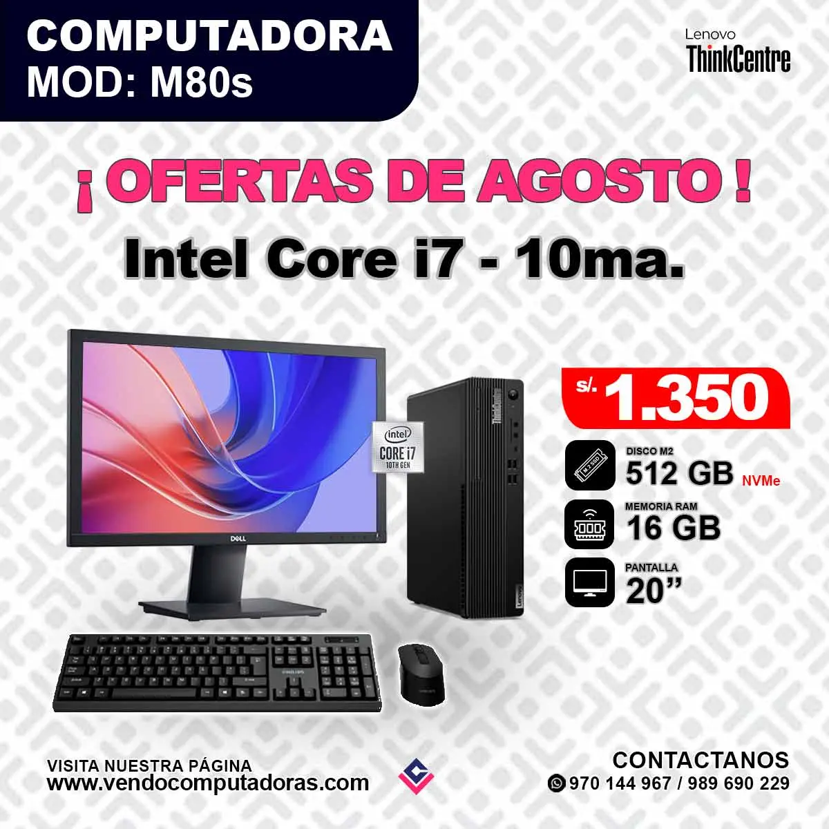 Computadora Lenovo Intel Core i7 10ma.