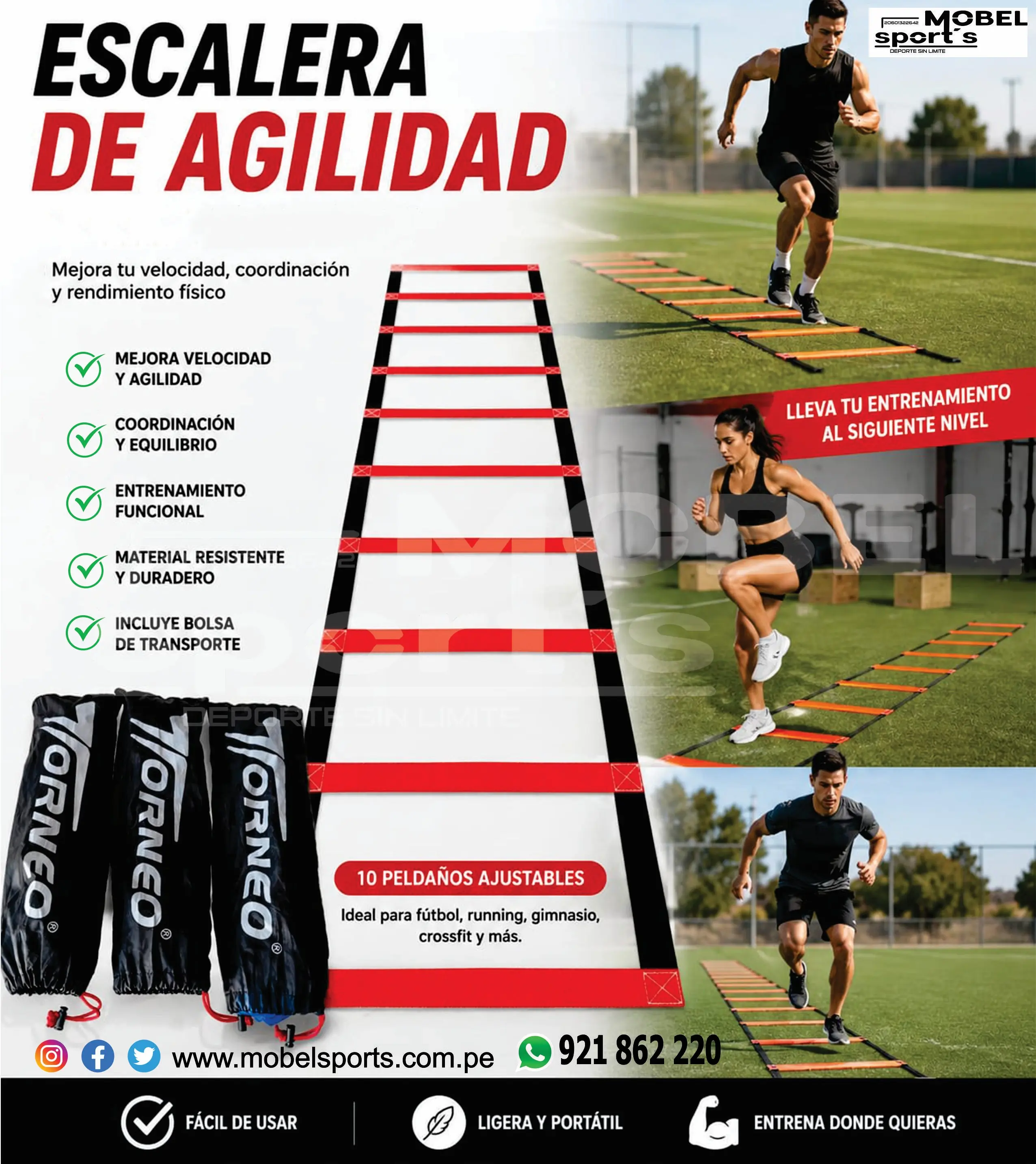 Set de conos de entrenamiento deportivo MOBEL SPORTS 