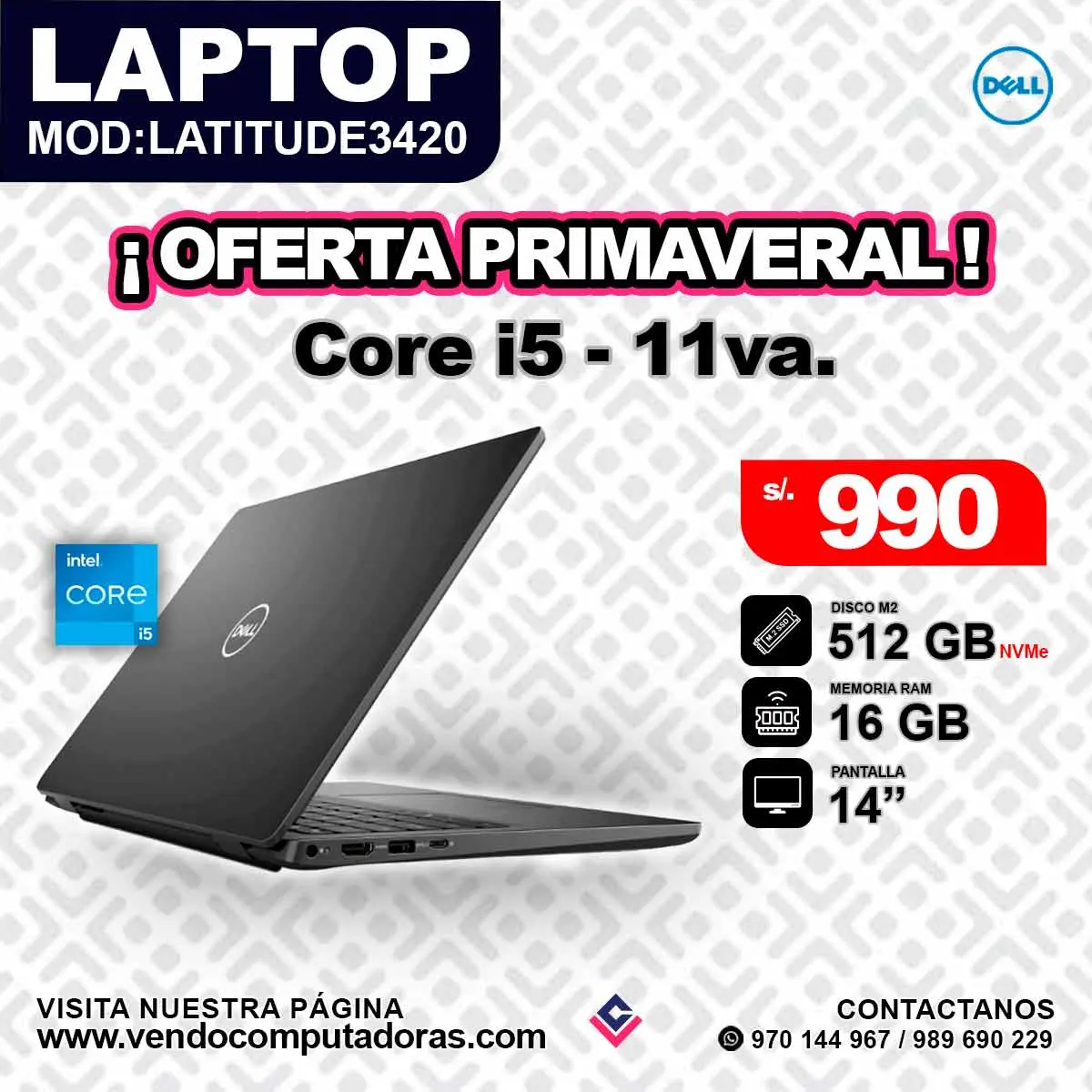 Laptop DELL Intel core i5 - 11va.