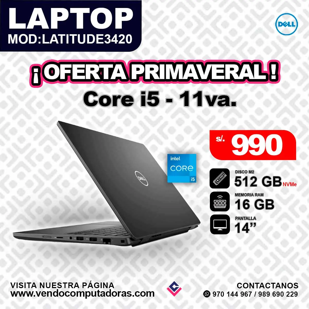 Laptop DELL Intel core i5 - 11va.