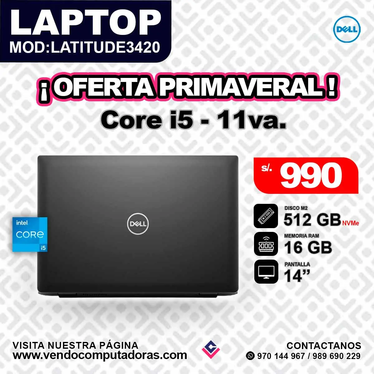 Laptop DELL Intel core i5 - 11va.