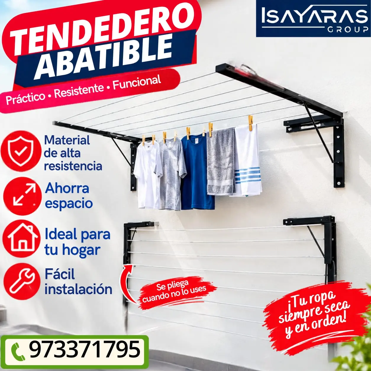 Tendedero abatible solución perfecta para secar de tu ropa