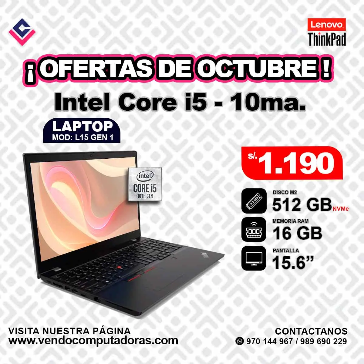 Laptop Lenovo Thinkpad Intel core i5 - 10ma.