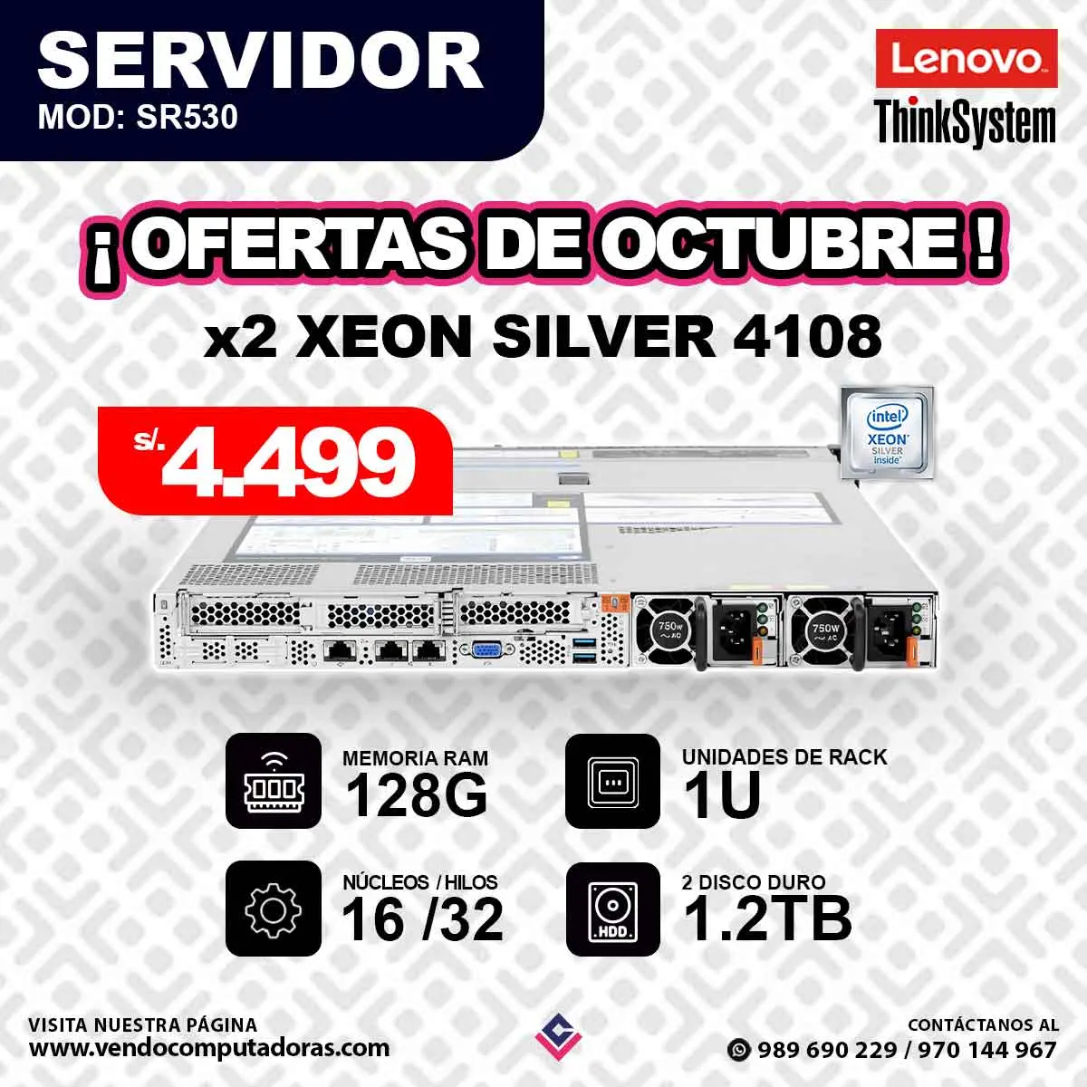 SERVIDOR LENOVO THINKSYSTEM SR530