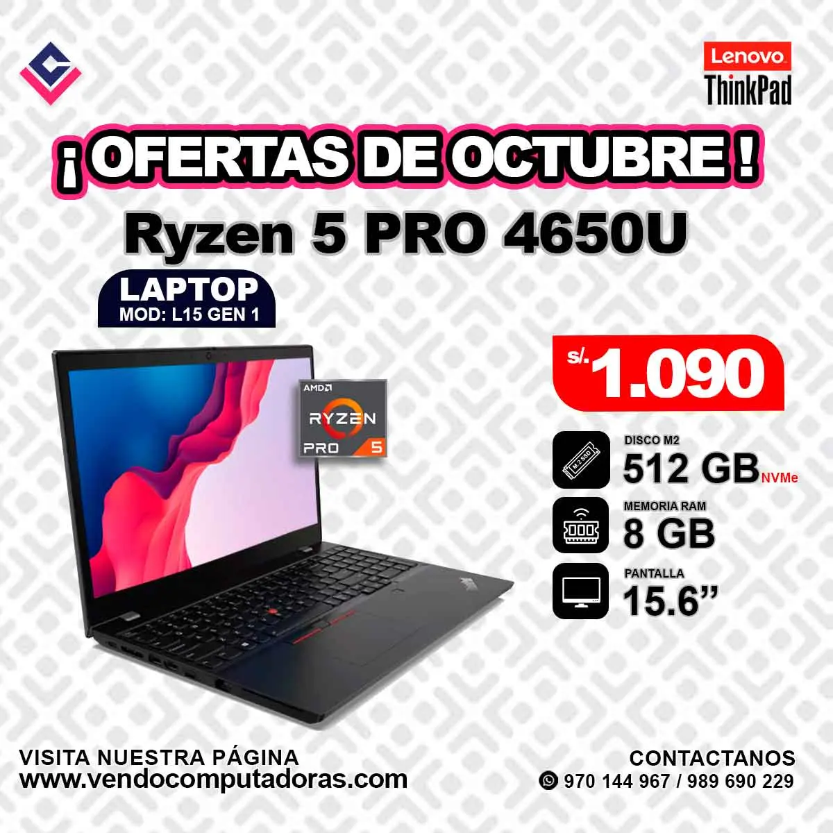 Laptop Lenovo Thinkpad Ryzen 5 PRO 4650U