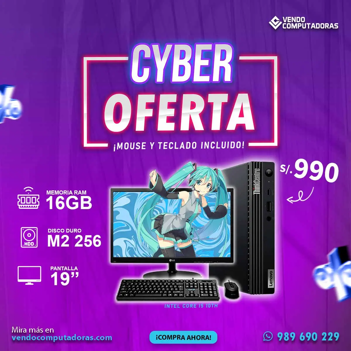 Computadora Intelcore i5 10th. Generacion