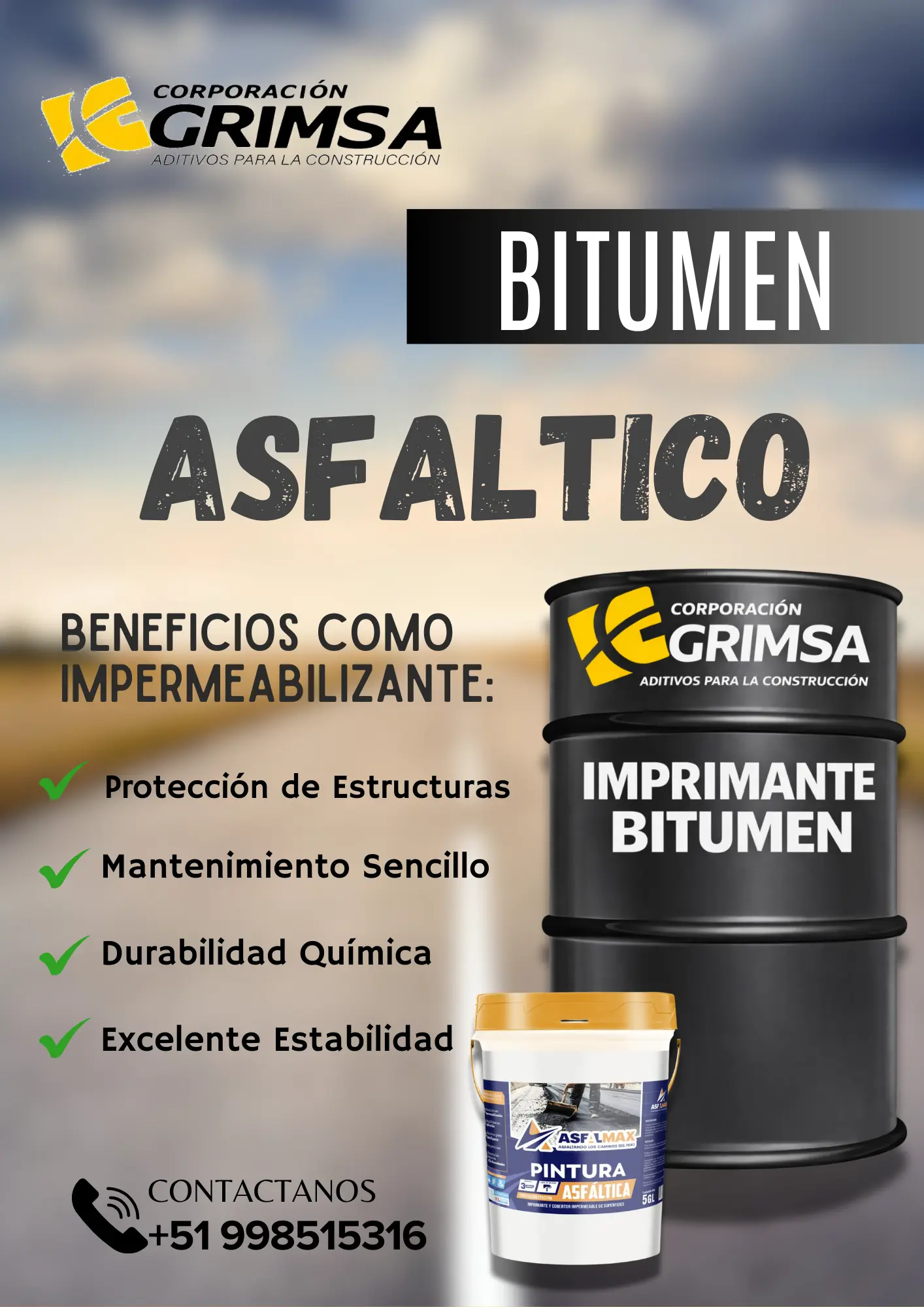  Protección que perdura Bitumen Asfáltico Grimsa
