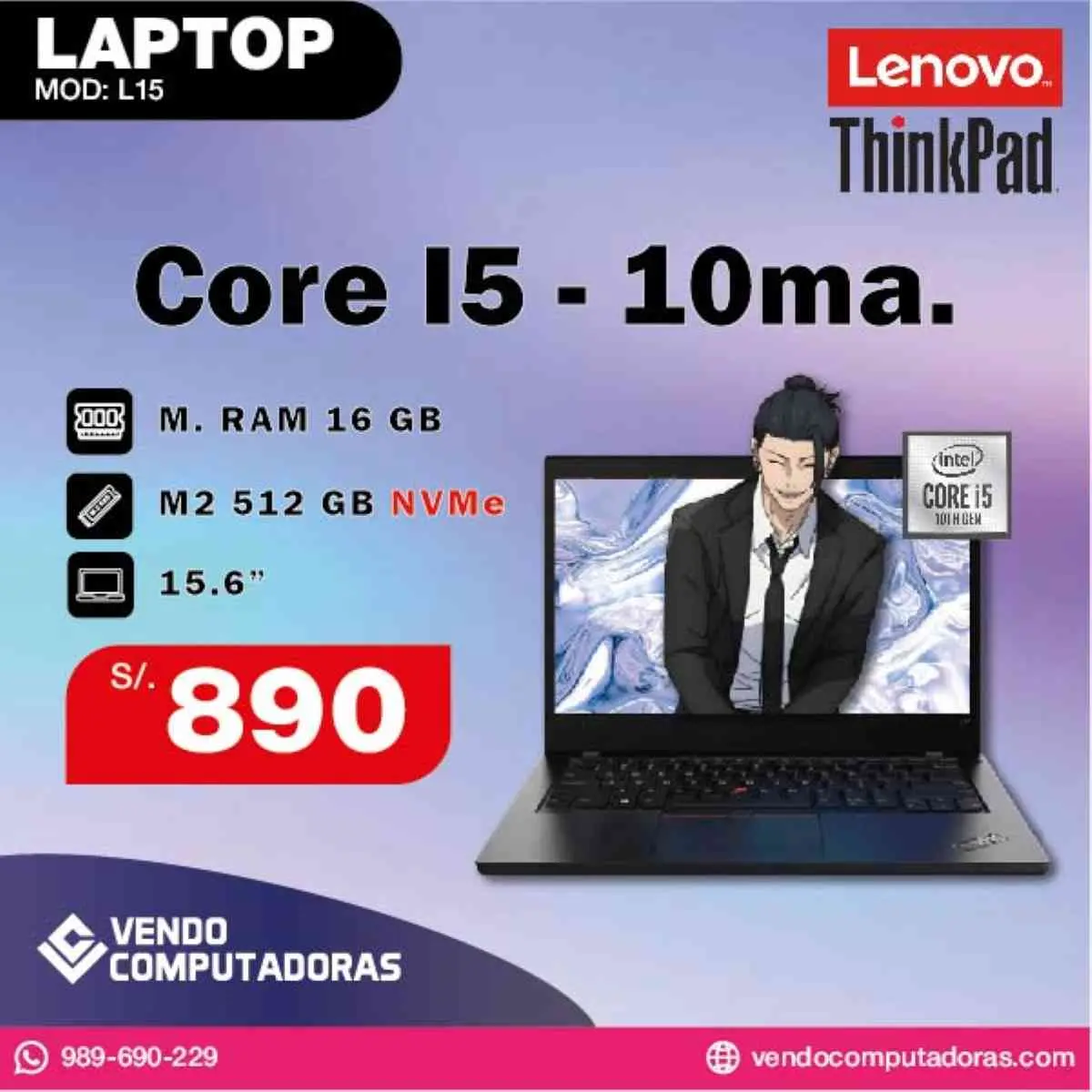  Laptop Core i5 10ma. Generacion