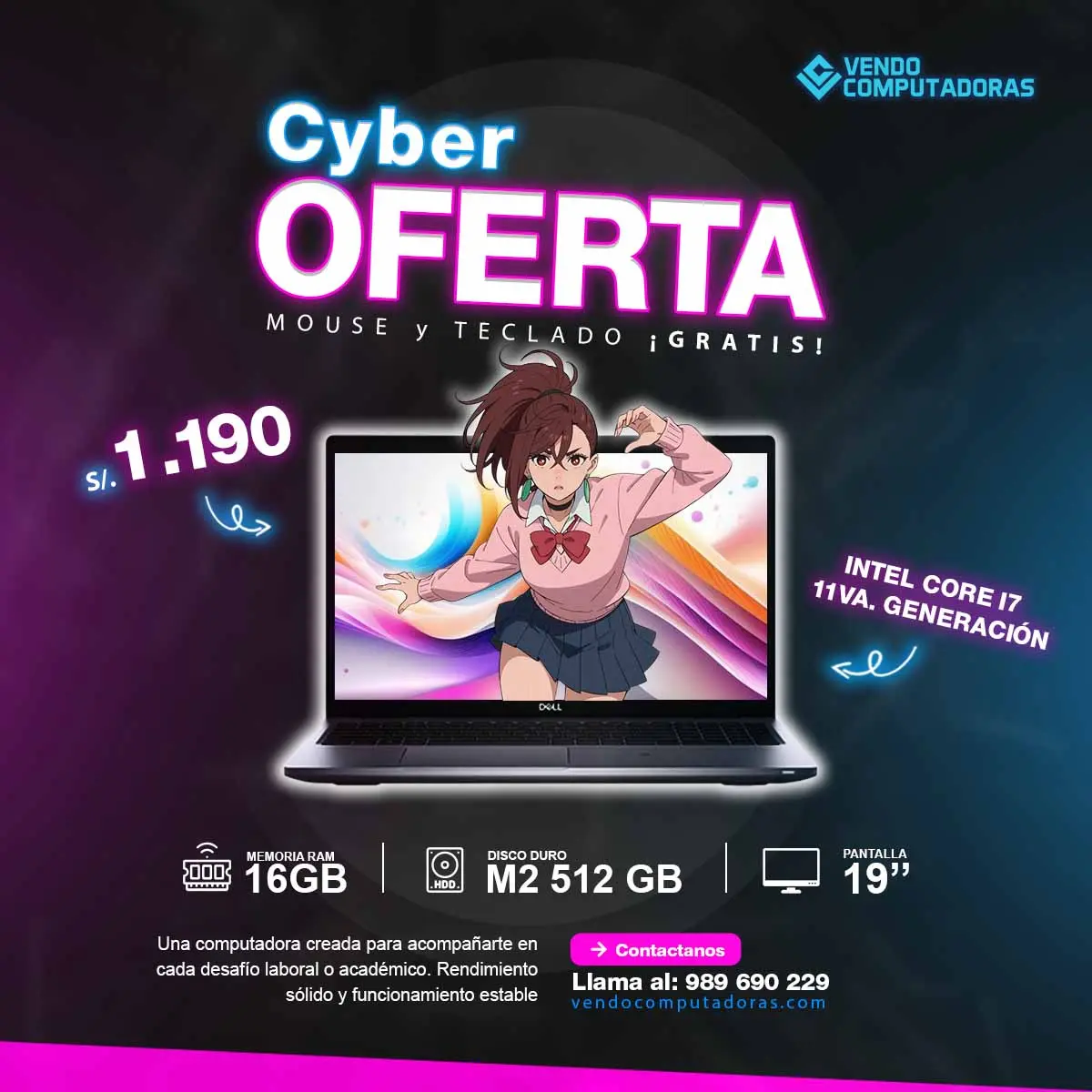 Laptop Intelcore i7 11va. Generacion