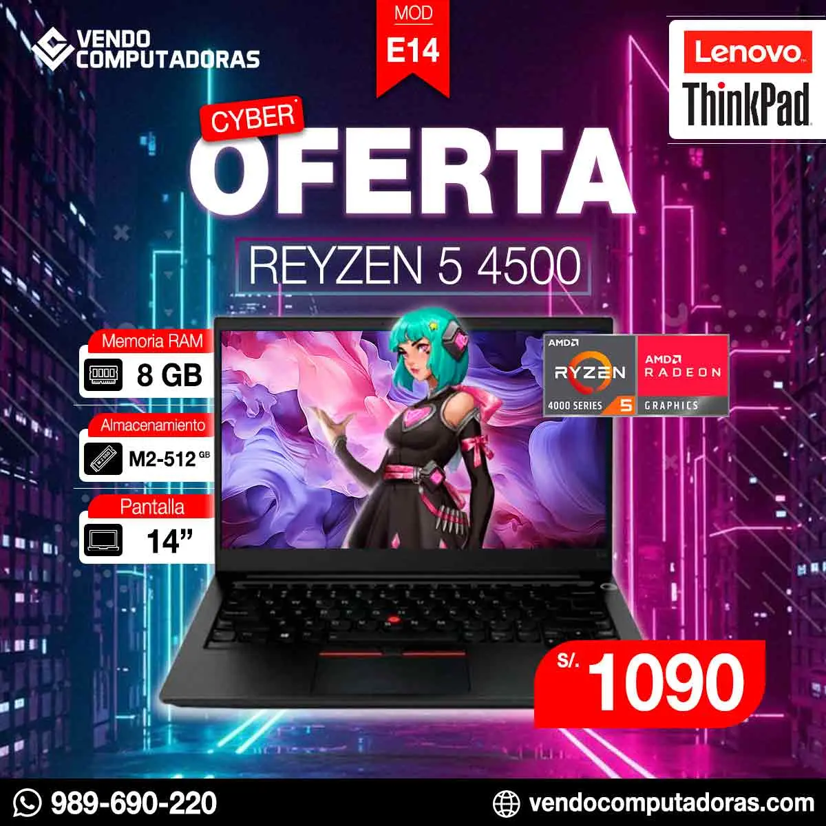 Laptop Lenovo ThinkPad Reyzen 5 4500