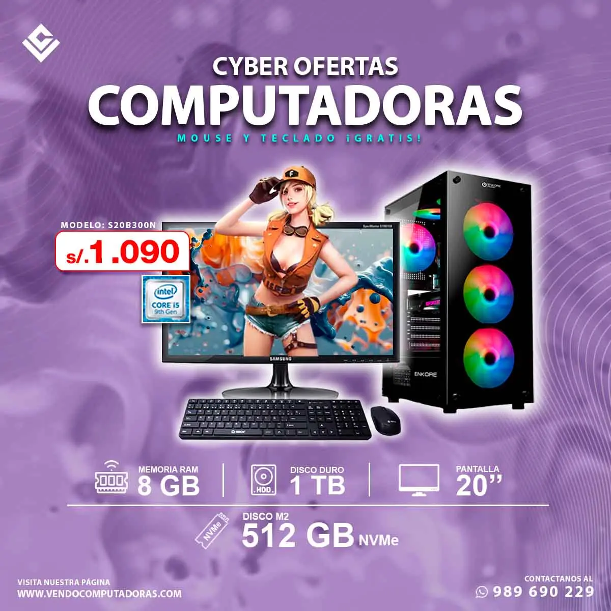 Computadora Intel Core i5 9na. Generacion