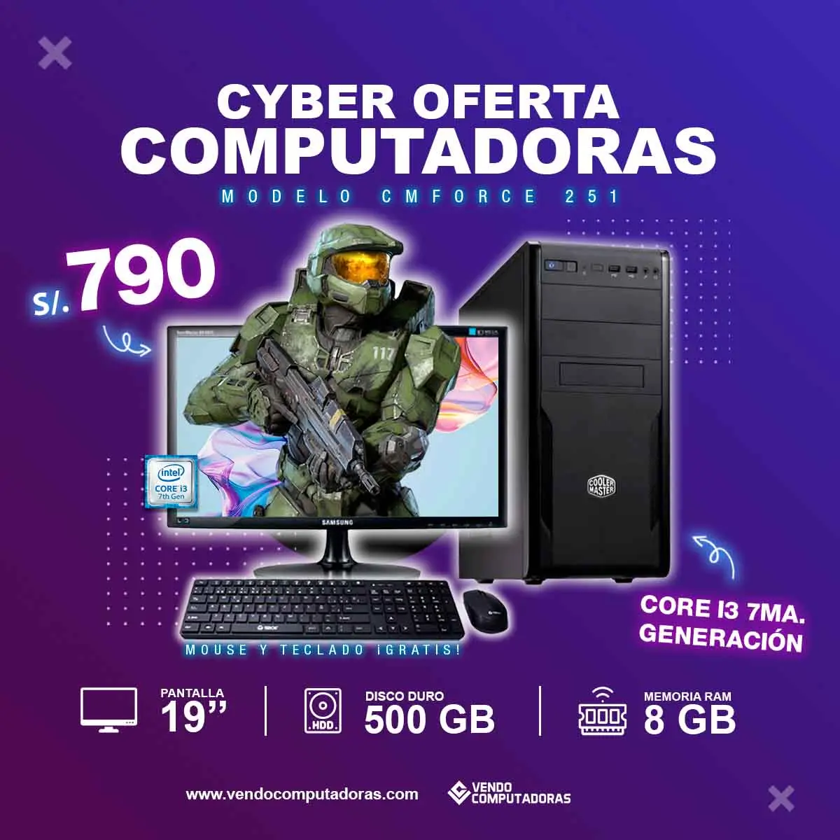 Computadora Intel Core i3 7ma. Generacion