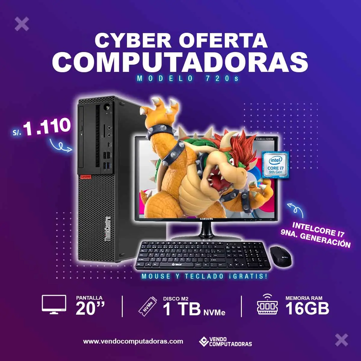 Computadora Intel Core i7 9na. Generacion