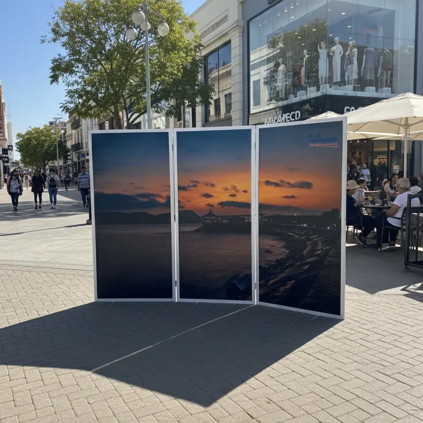 Biombo Plegable Publicitario - Separador de Ambientes con Im
