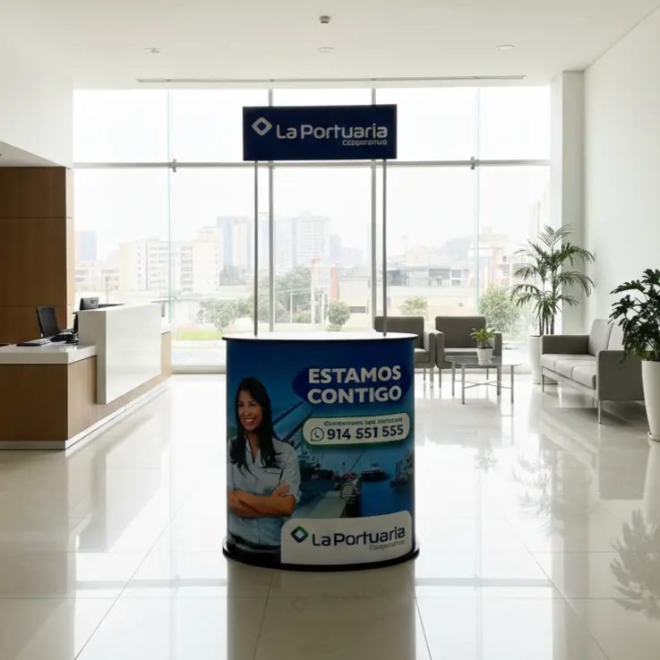 MÓDULO COUNTER OVALADO Diseño y presencia estratégica