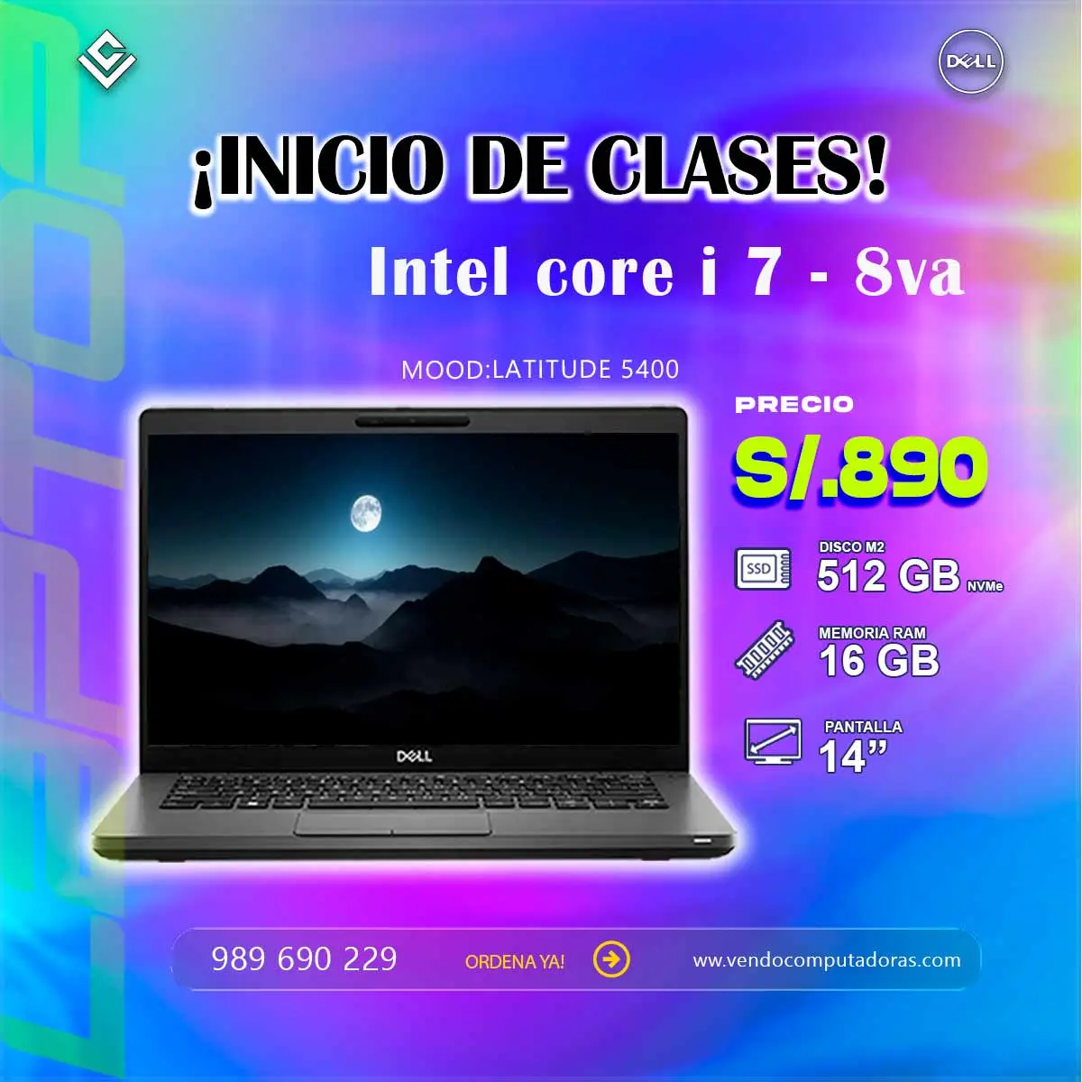 Laptop DELL Intel Core i7 - 8va