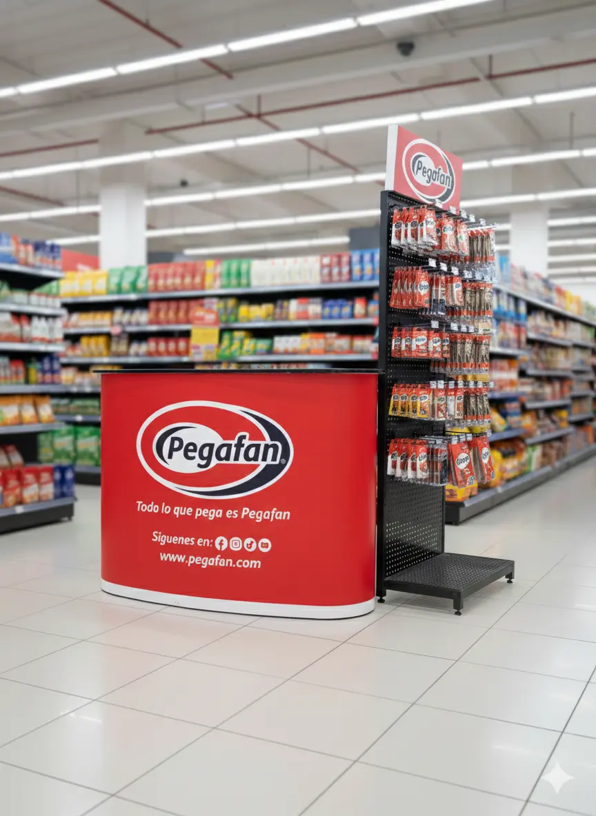 COUNTER PLEGABLE CURVO PUBLICITARIO PARA EVENTOS EN LIMA