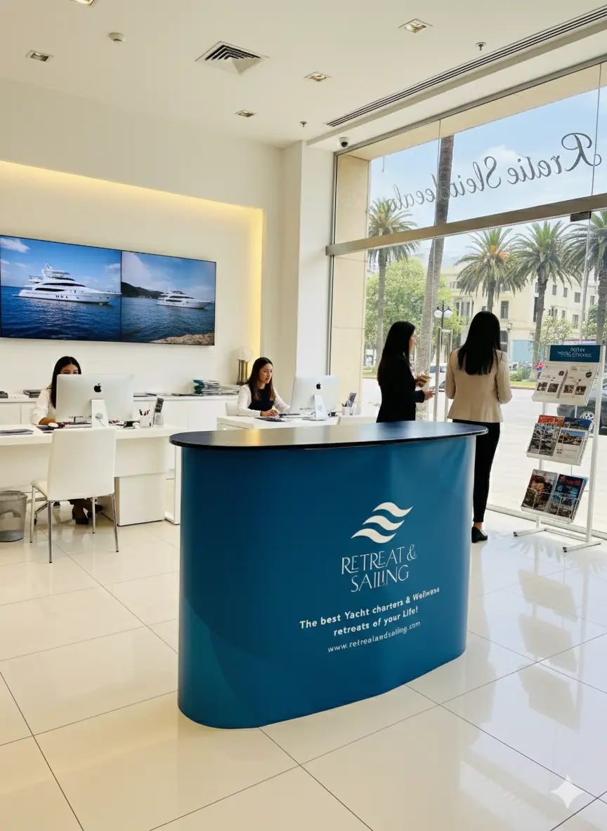 COUNTER PLEGABLE CURVO PUBLICITARIO PARA EVENTOS EN LIMA