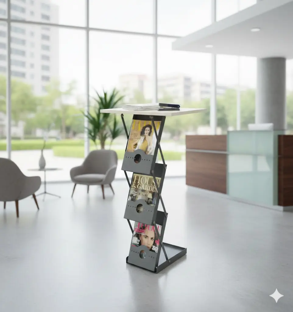 PORTA REVISTAS PUBLICITARIO EN LIMA PARA FERIAS Y OFICINAS