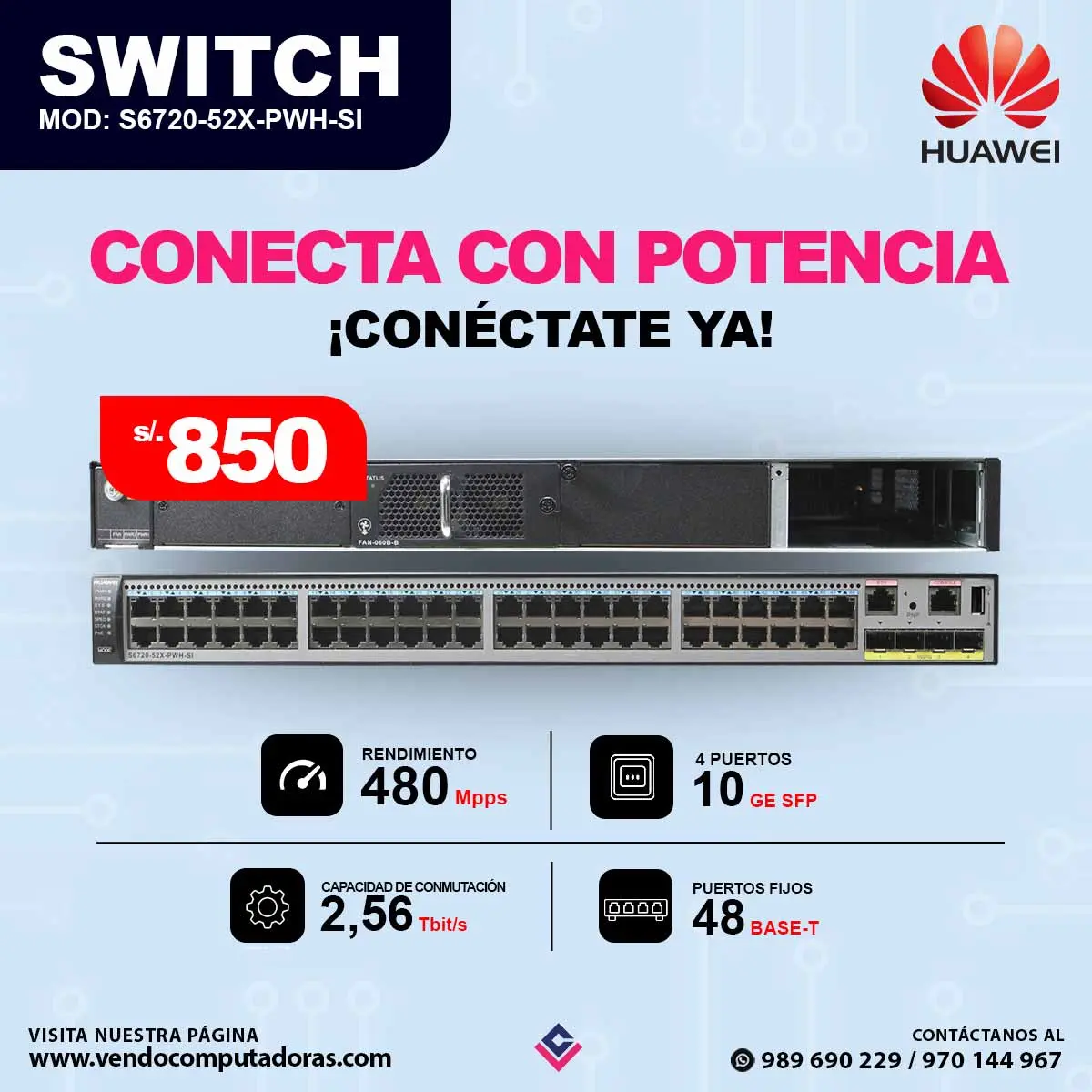 SWITCH S6720-52X-PWH-SI