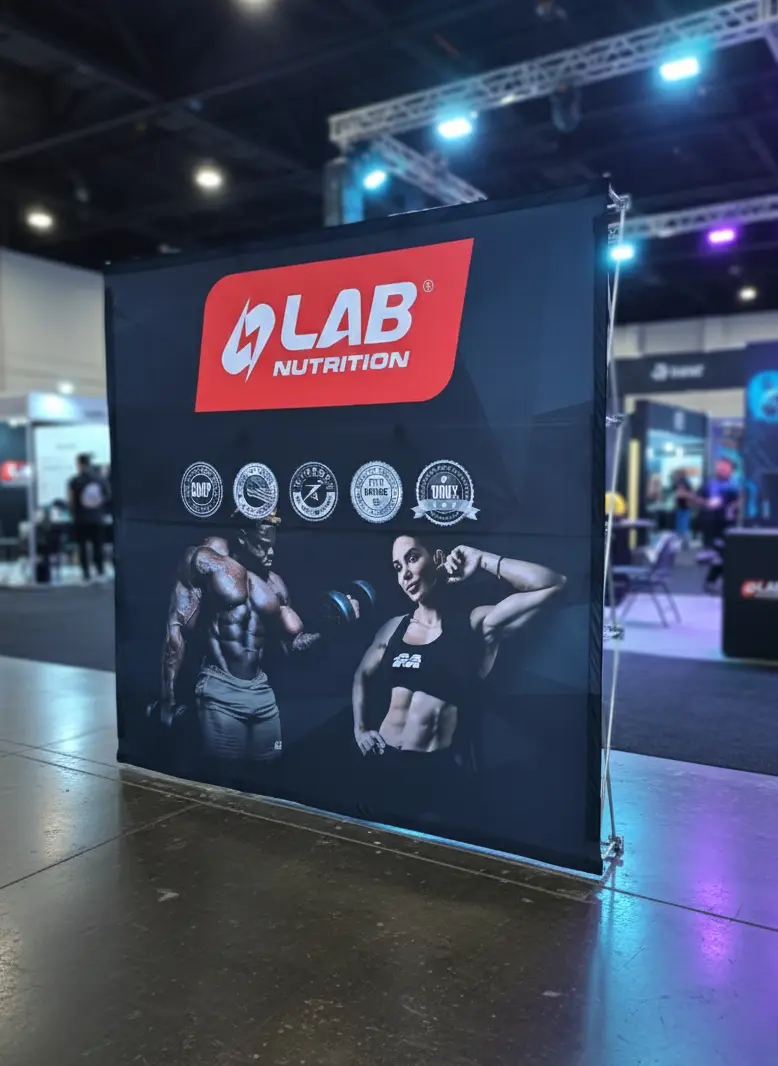 Backing plegable de tela para eventos y ferias publicitarias