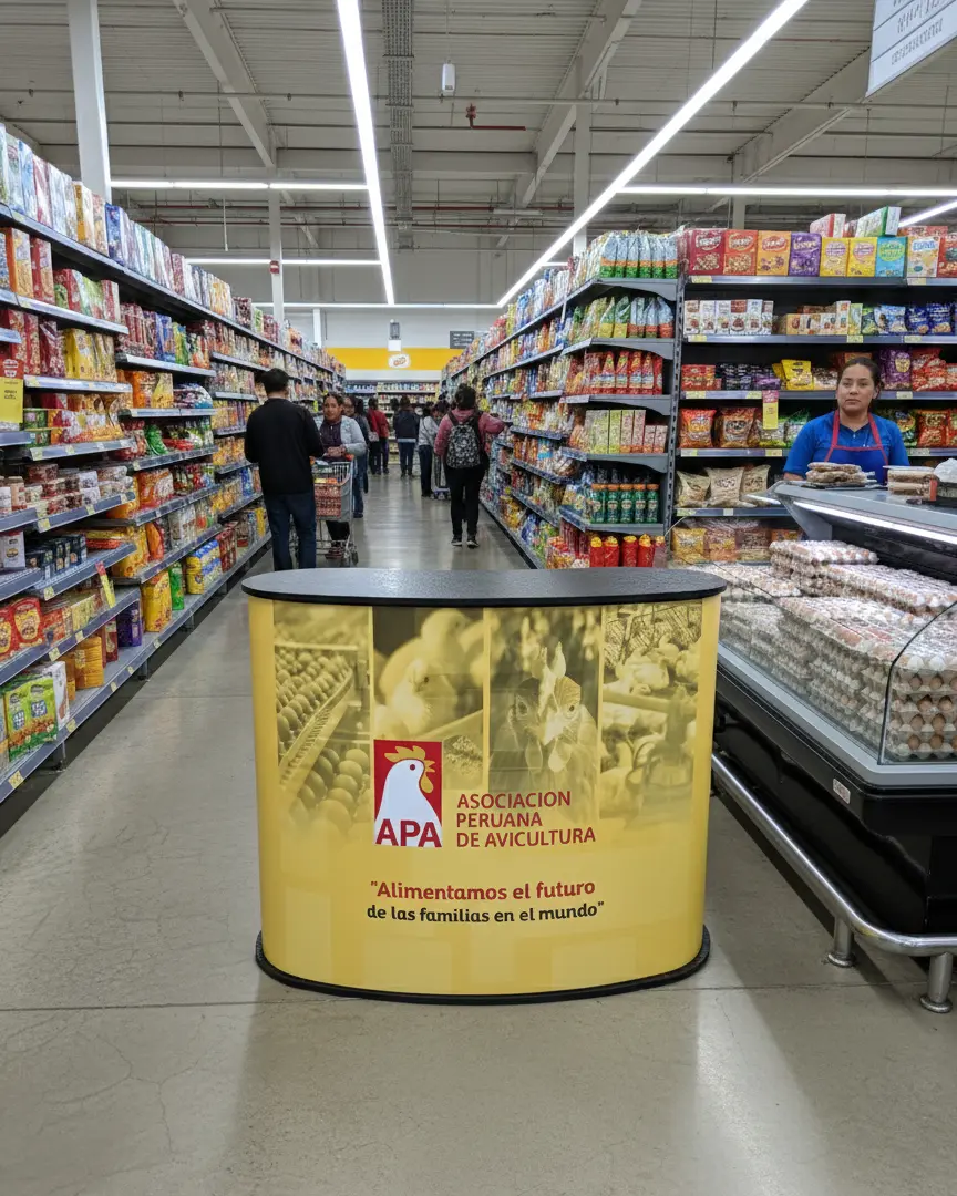 COUNTER PLEGABLE CURVO PARA FERIAS Y ACTIVACIONES