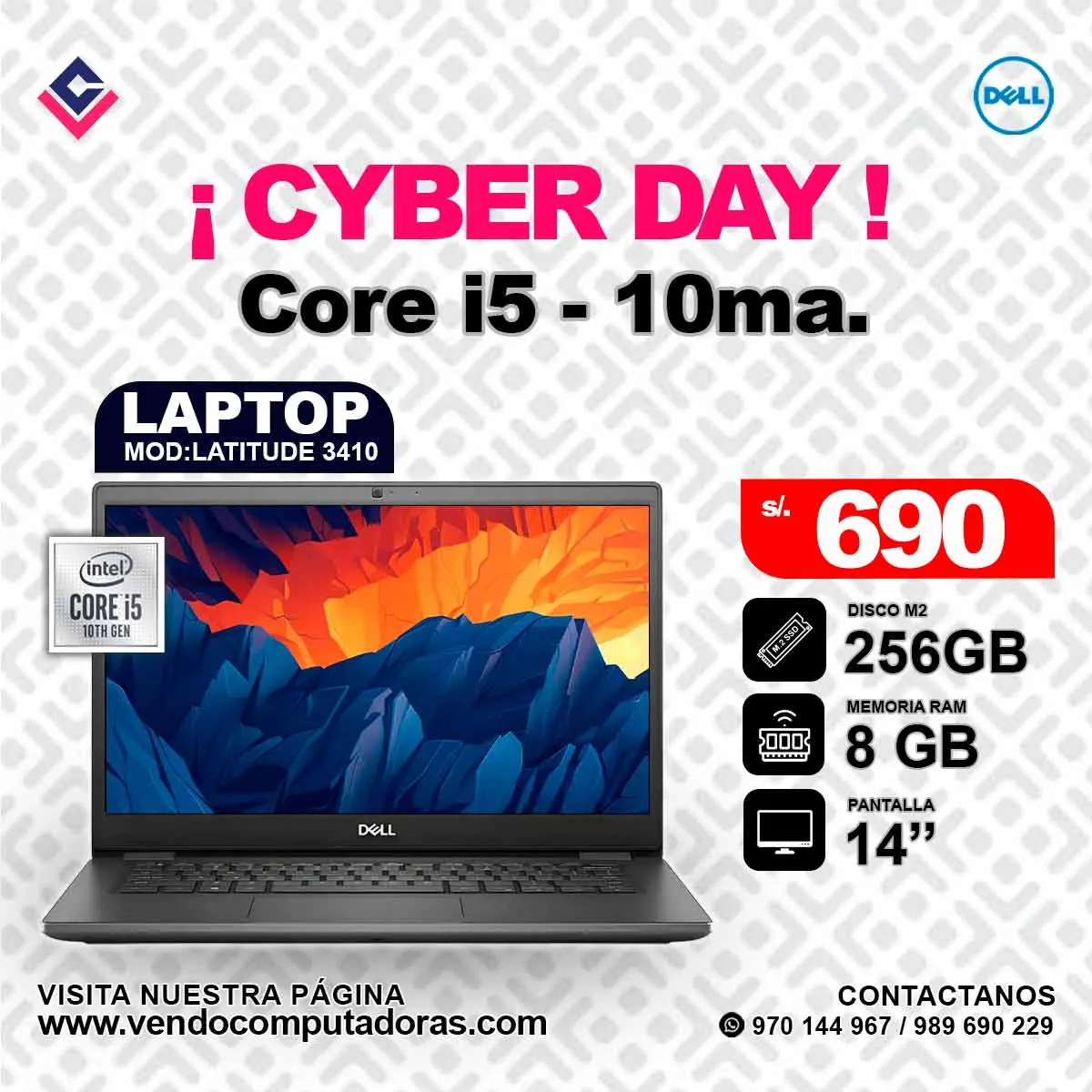 Laptop DELL Intel Core i5 - 10ma. latitude3410
