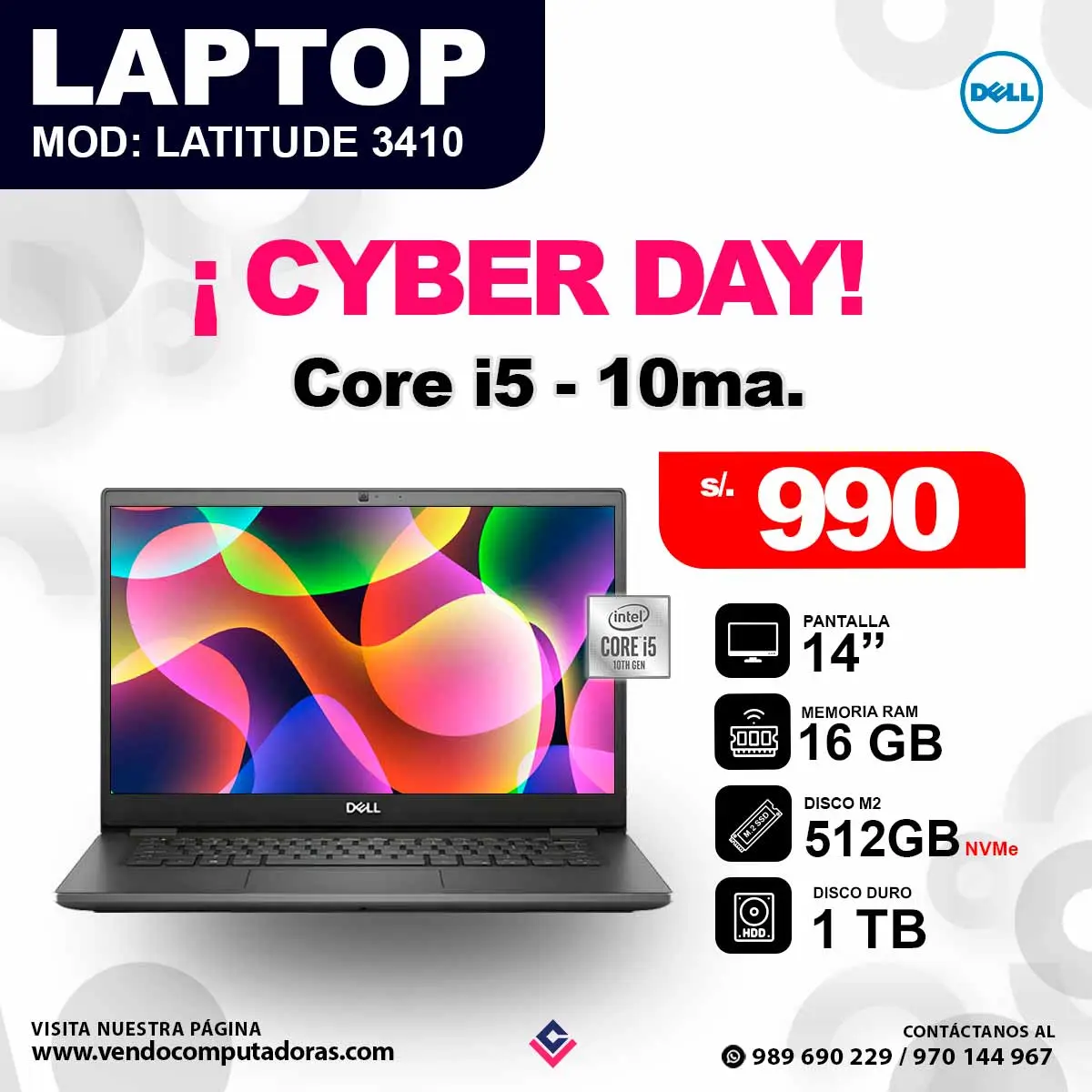 Laptop DELL latitude 3410